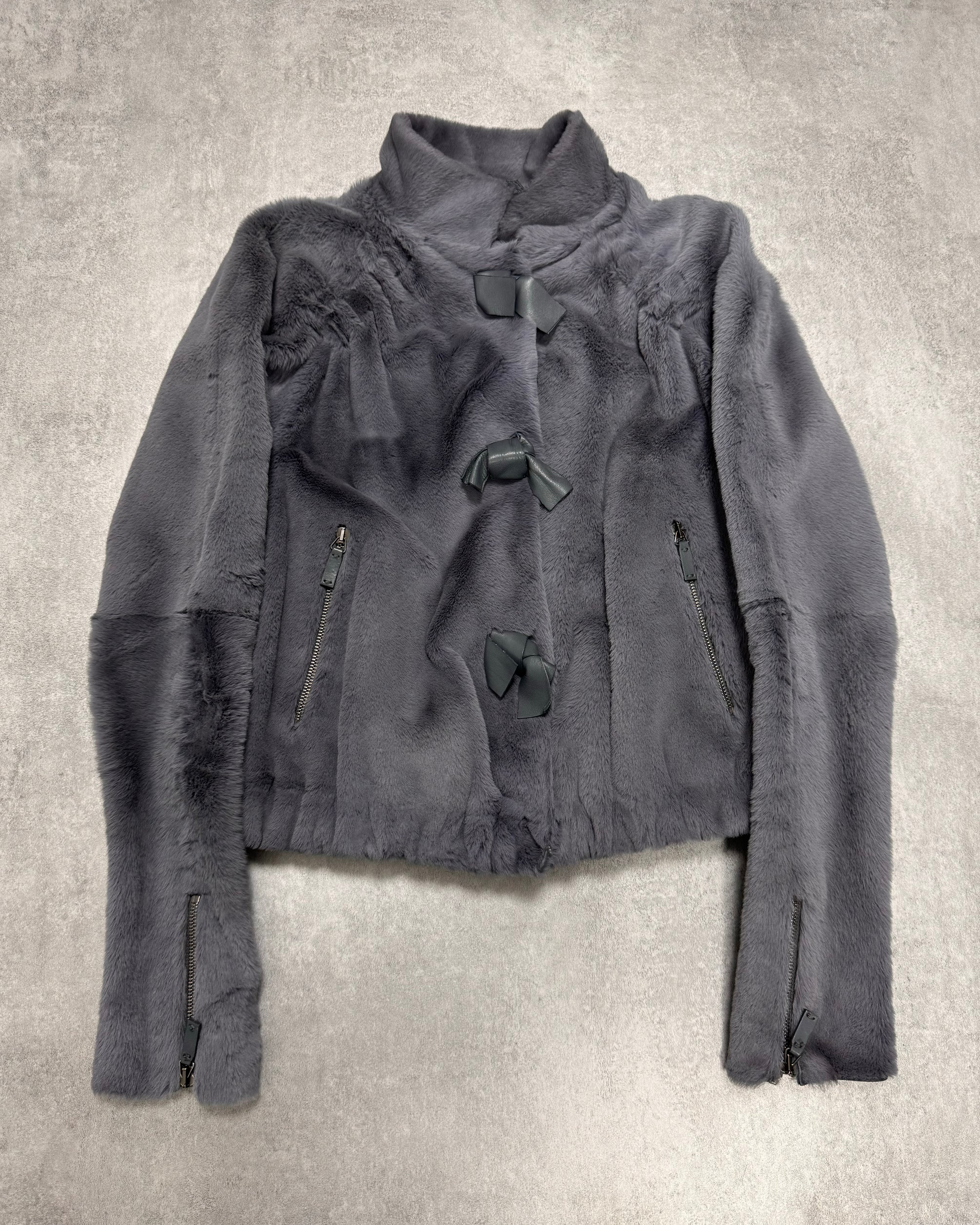 AW2012 Giorgio Armani Dark Polar Fur Cropped Jacket