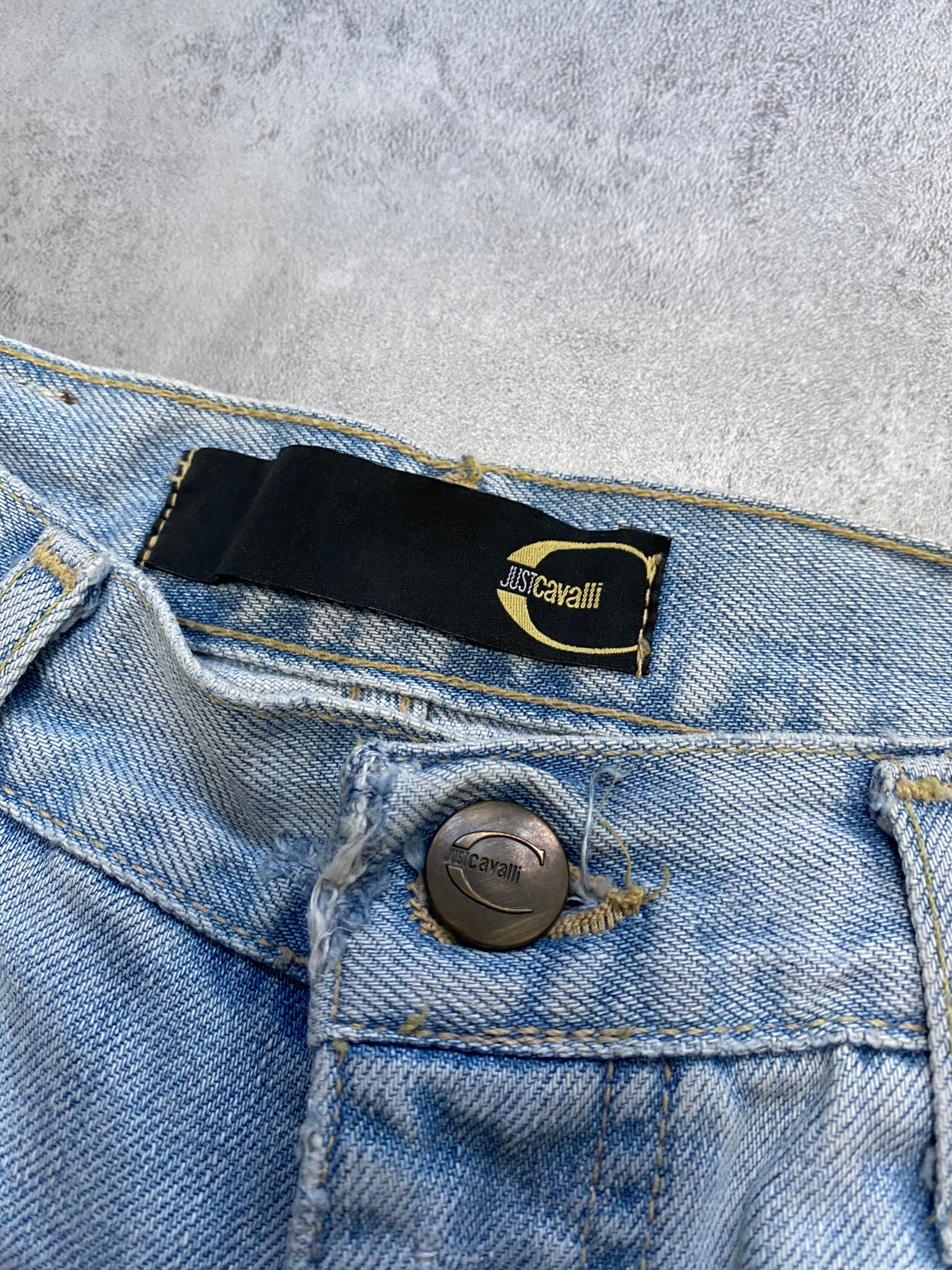 ジャスト カヴァリ クリスタル装飾デニム ジーンズ (XS)