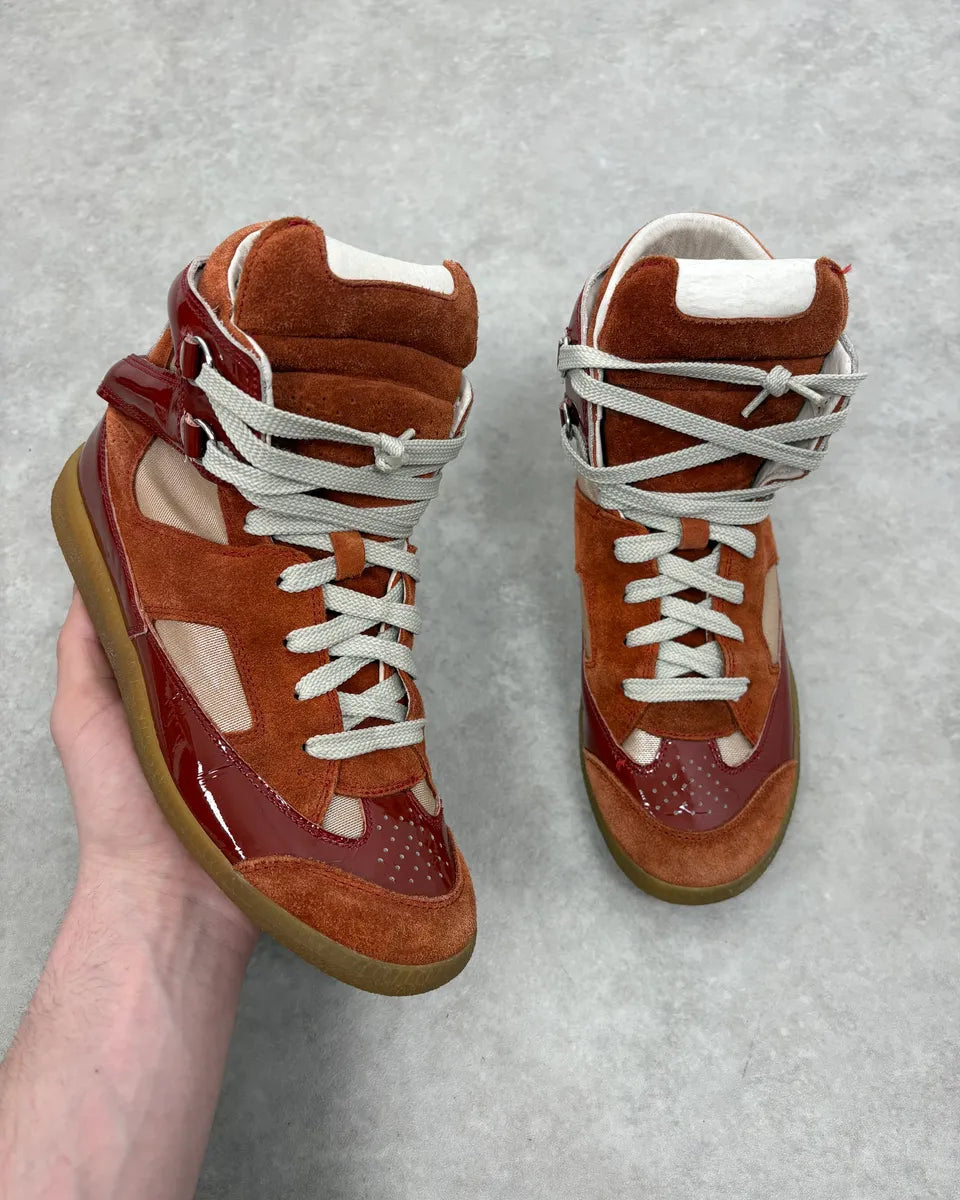 Maison Margiela Red Orange Suede High Leather Sneakers ODsOpZg 0