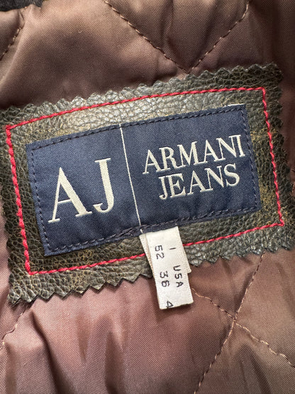 2000s Armani Biker Relief Leather Jacket (M/L)