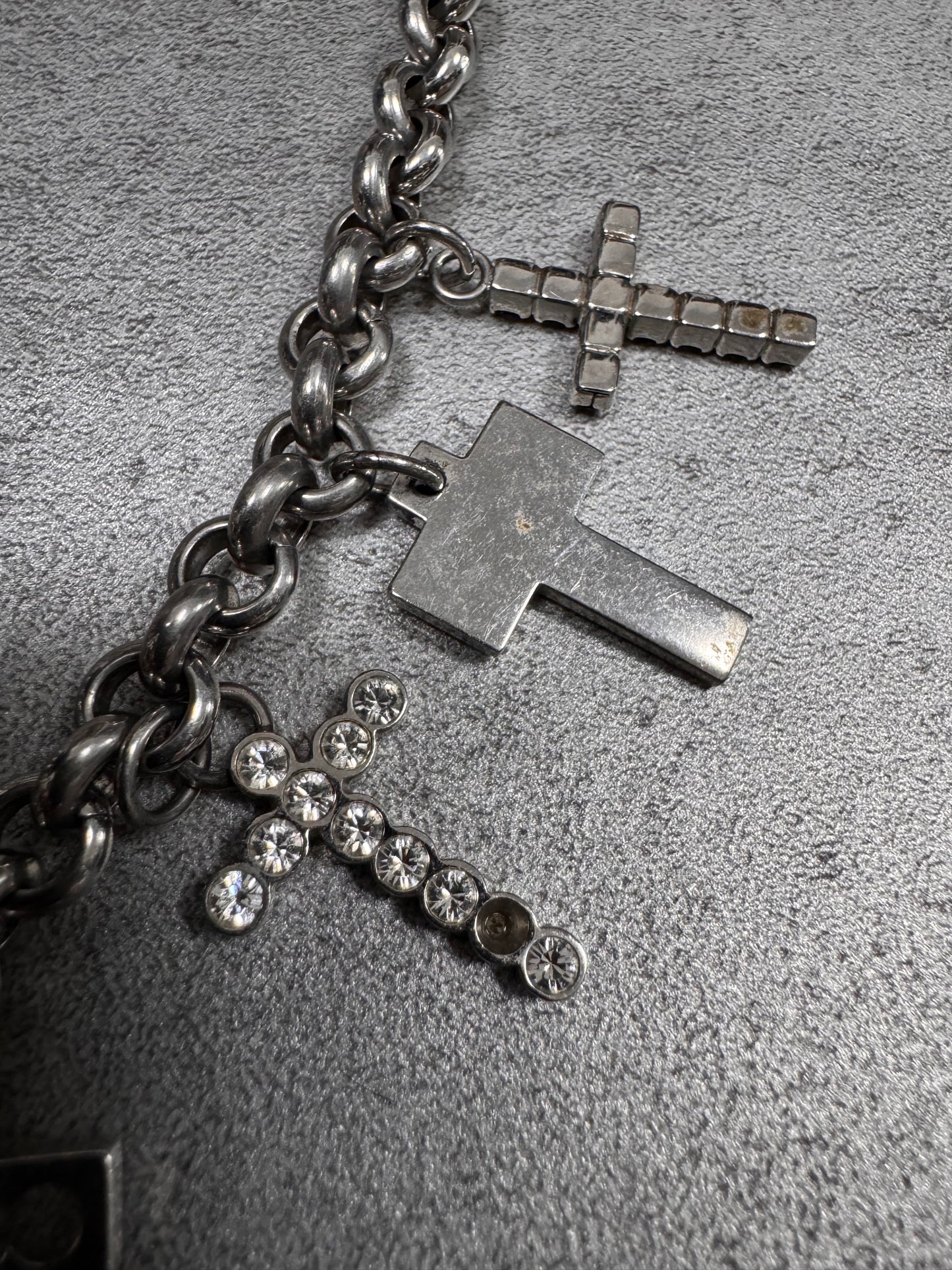 Dolce & Gabbana 7 Crosses Stainless Steel Choker Necklace (OS)