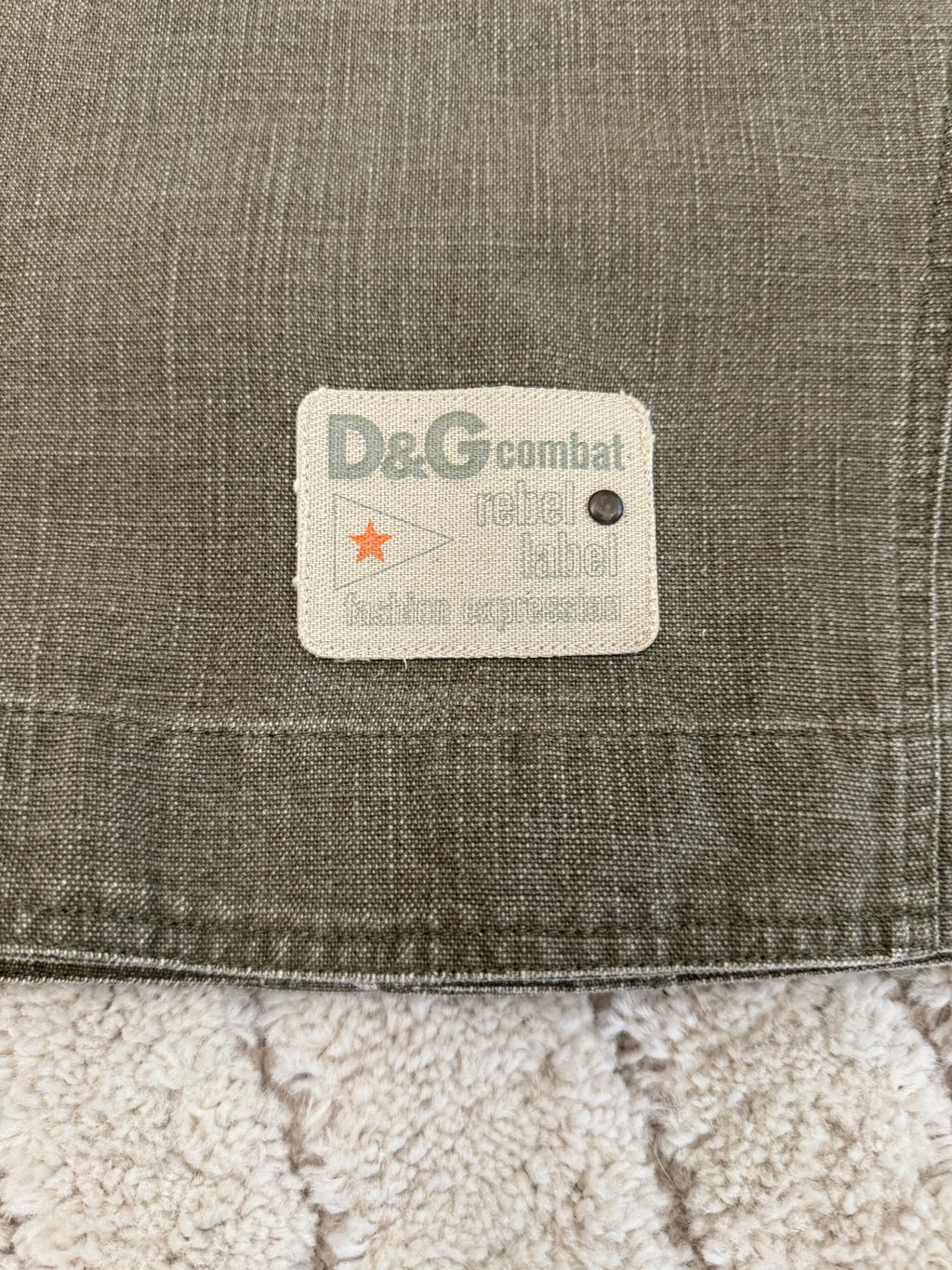 2003 ドルチェ＆ガッバーナ レベル コンバット フード付き デニム ジャケット (S/M)