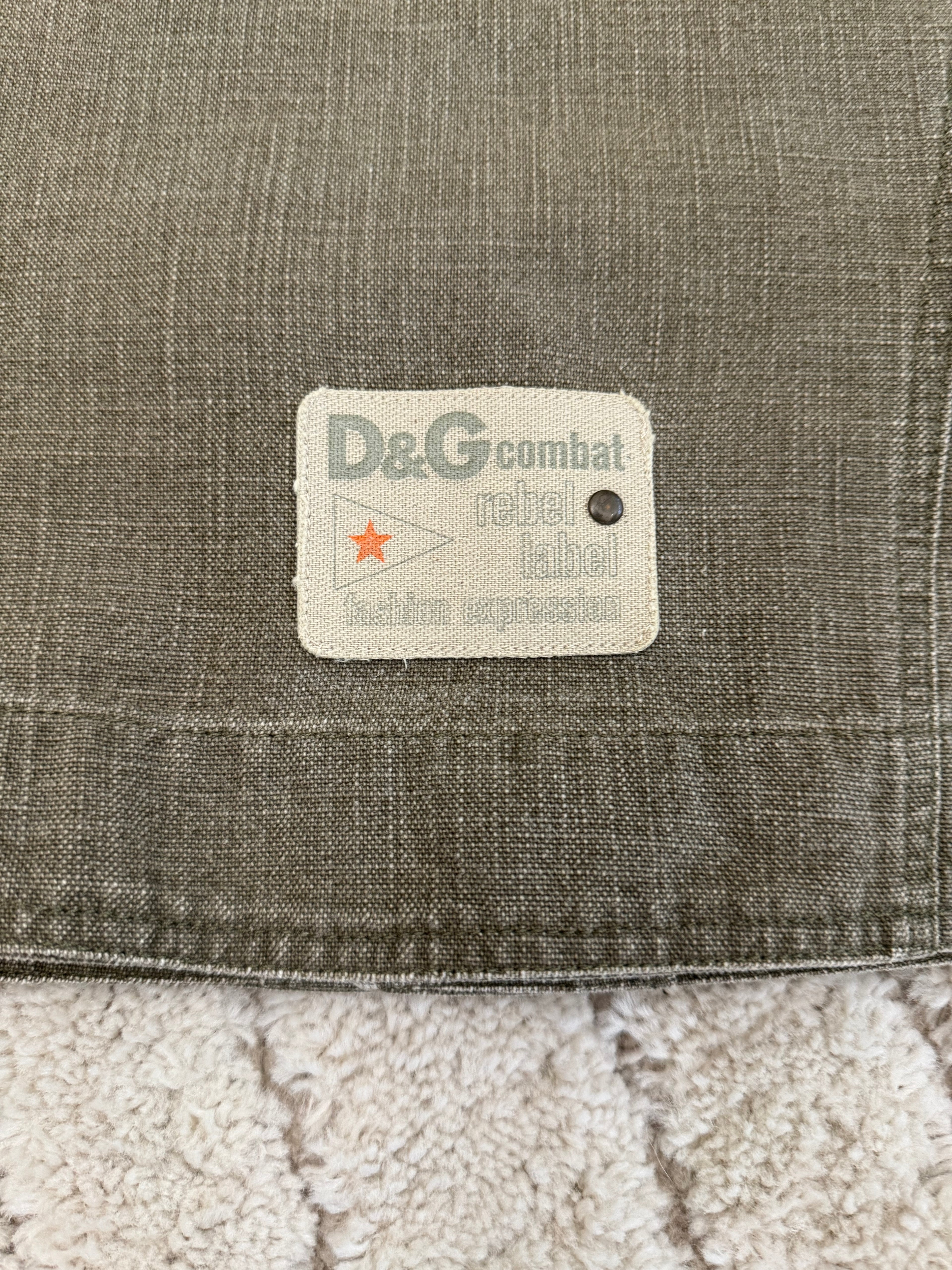 2003 ドルチェ＆ガッバーナ レベル コンバット フード付き デニム ジャケット (S/M)