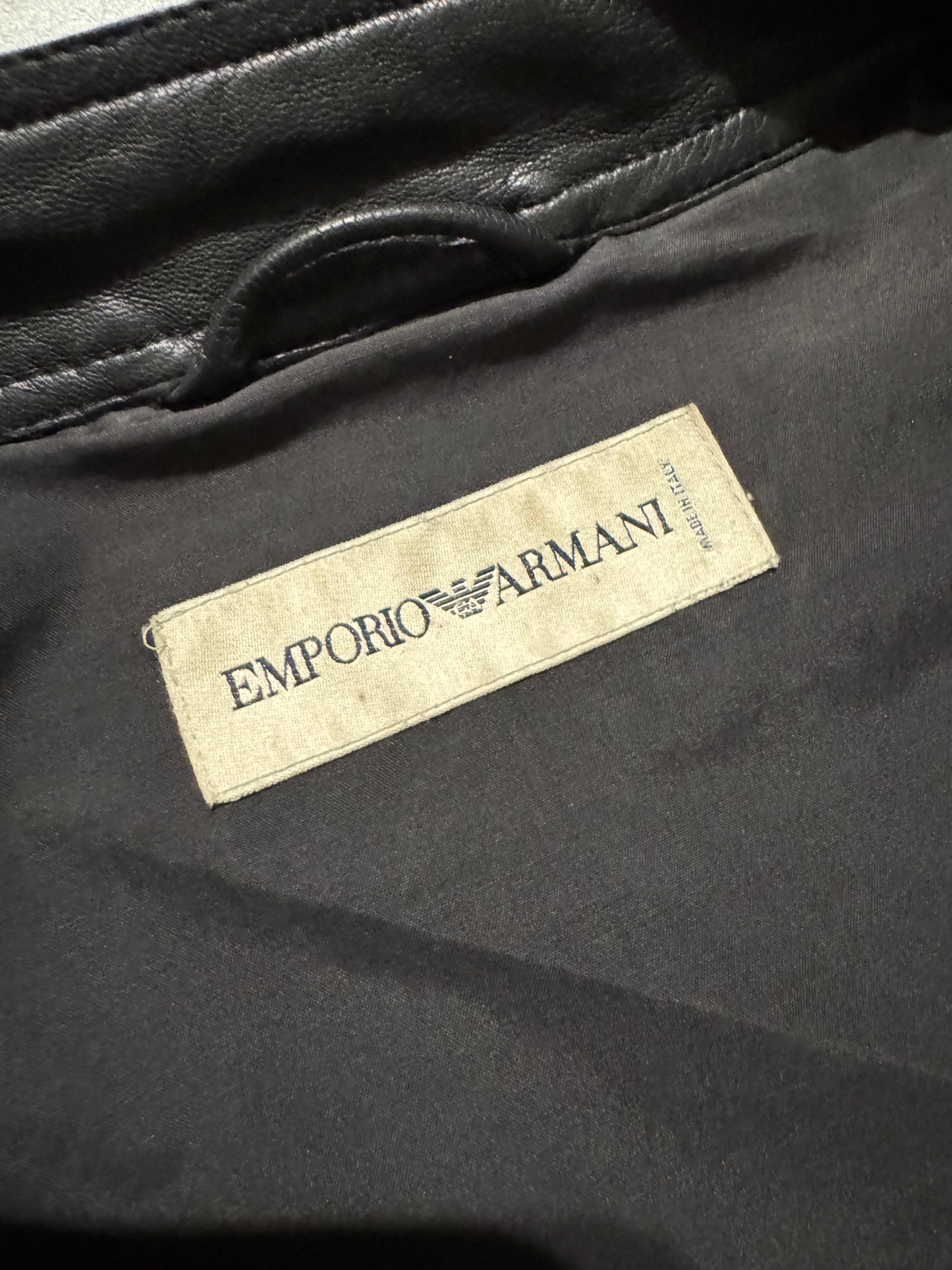 AW2005 Emporio Armani Biker Black Leather Jacket