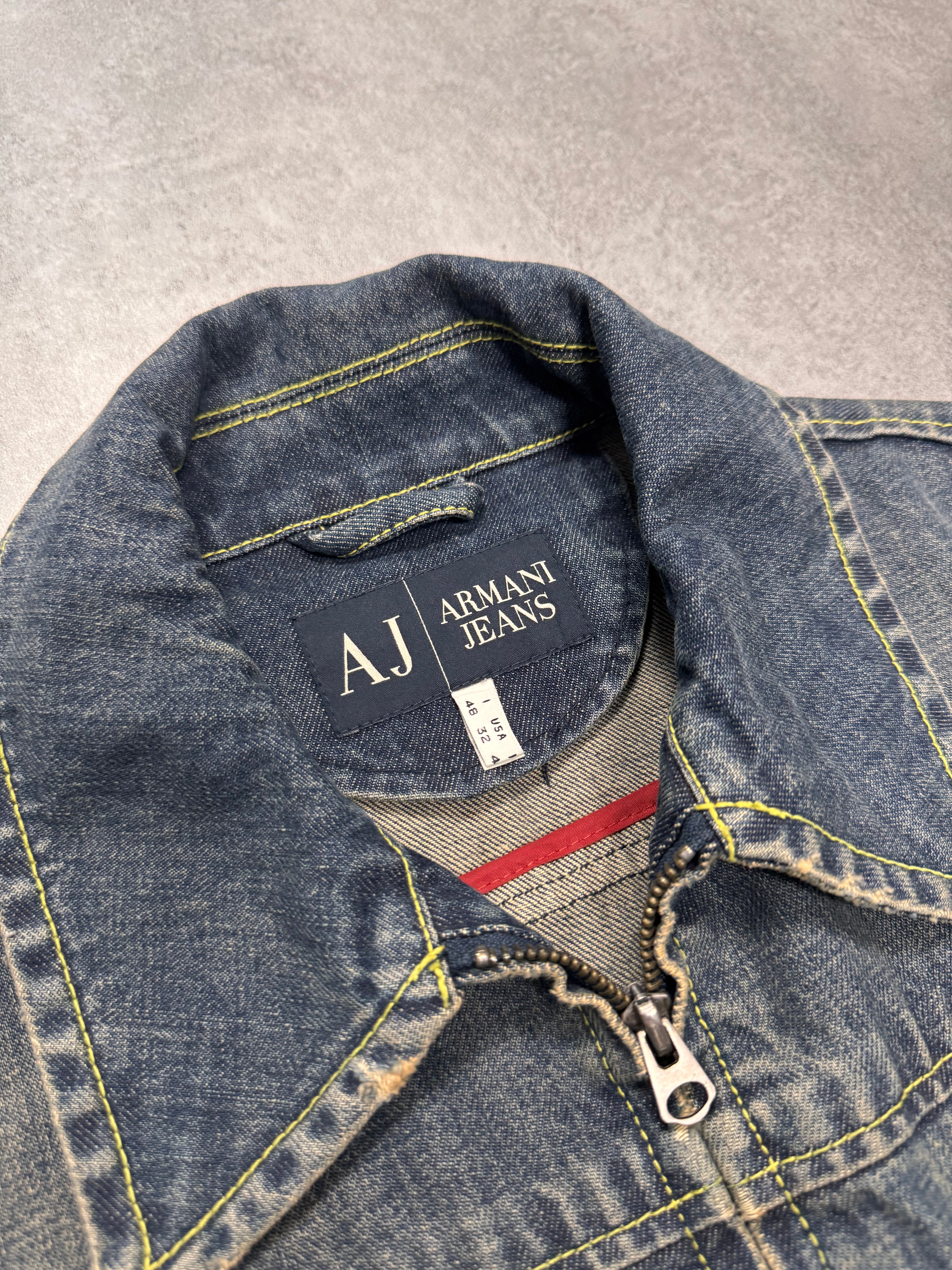 2000s Armani Structured Blue Denim Jacket