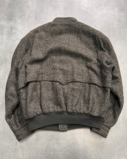 1980s Gucci Grey Wool Oversized Bomber Jacket (L)