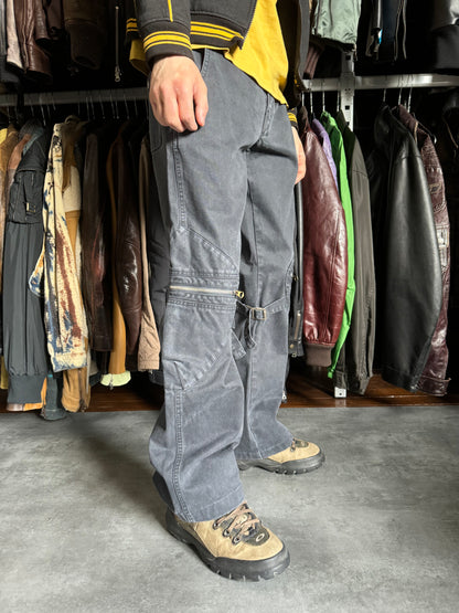 2000s Armani Grey Bondage Cargo Pants (M) - 5