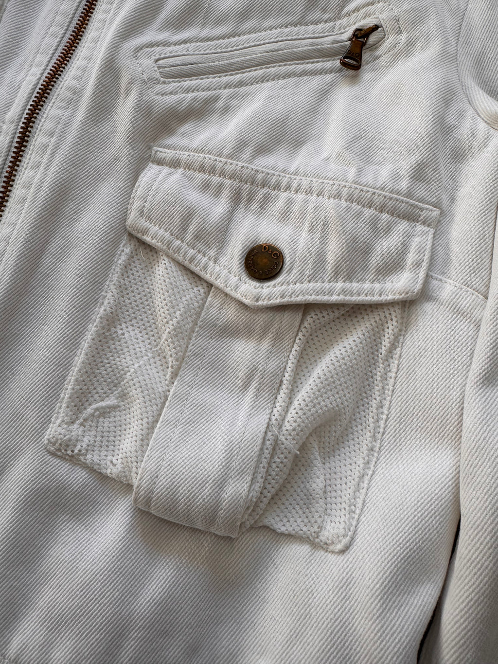 SS2003 Dolce & Gabbana Parachute Cargo Cropped White Jacket
