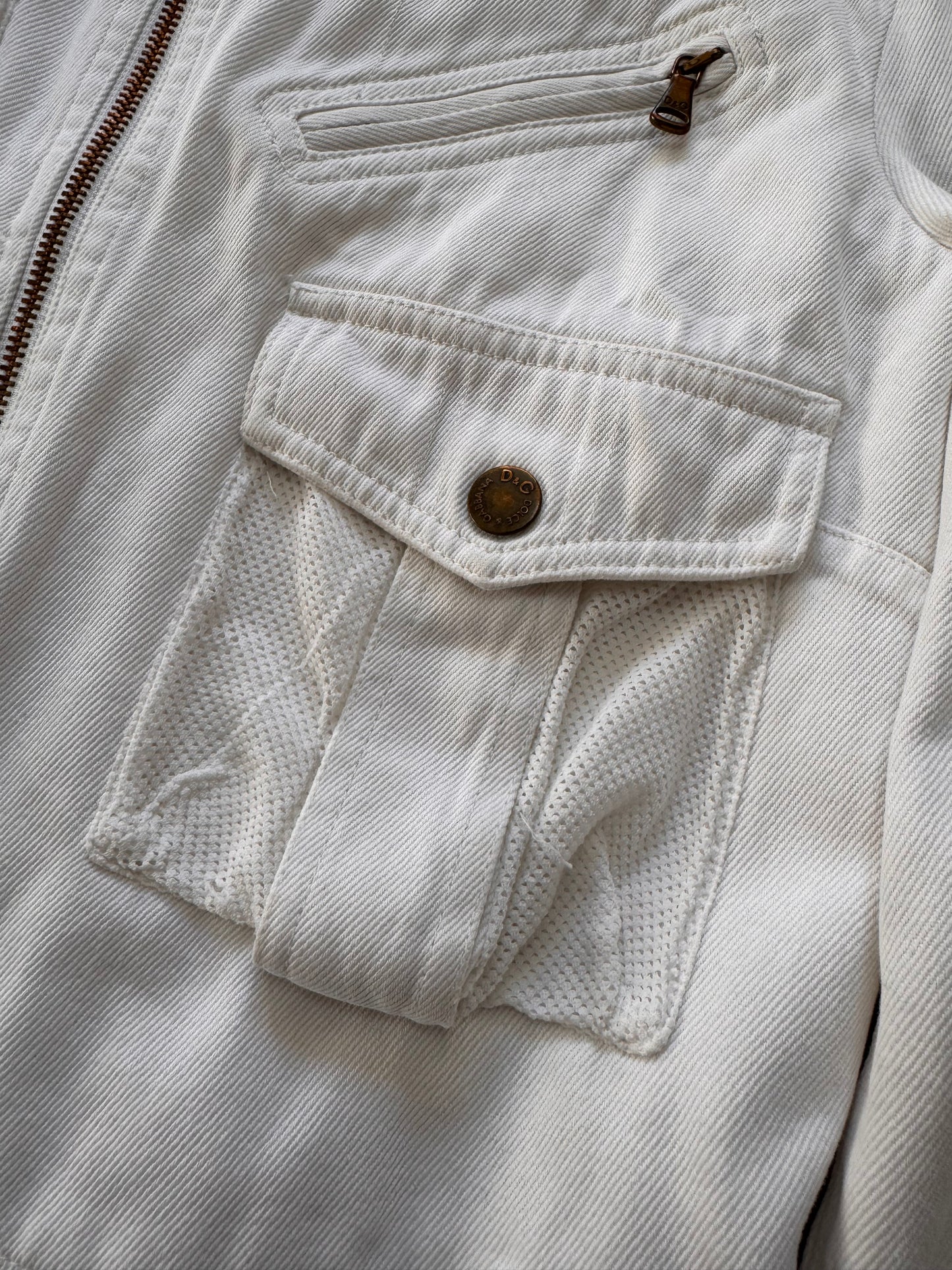 SS2003 Dolce & Gabbana Parachute Cargo Cropped White Jacket (XS/S)