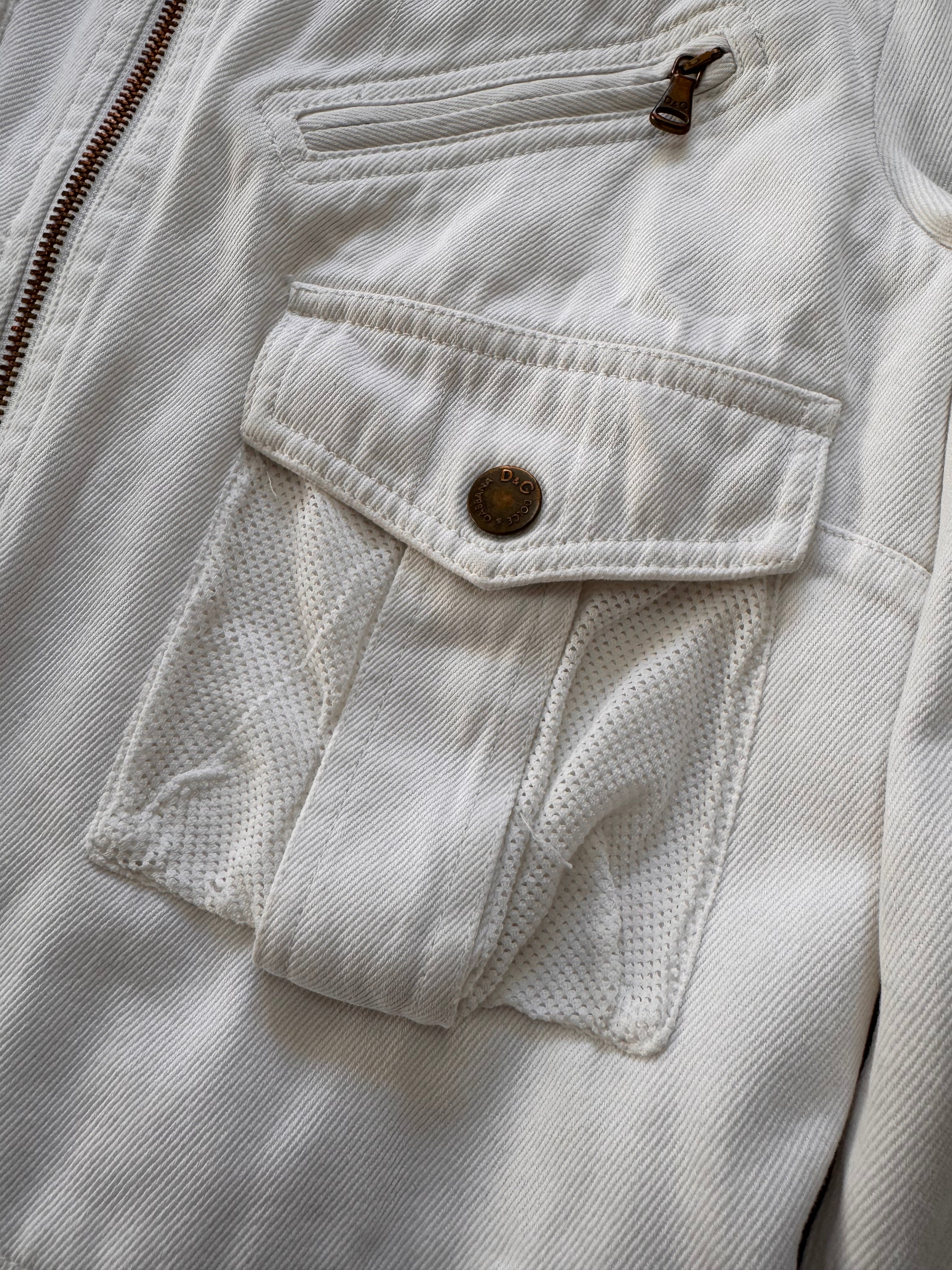 SS2003 Dolce & Gabbana Parachute Cargo Cropped White Jacket
