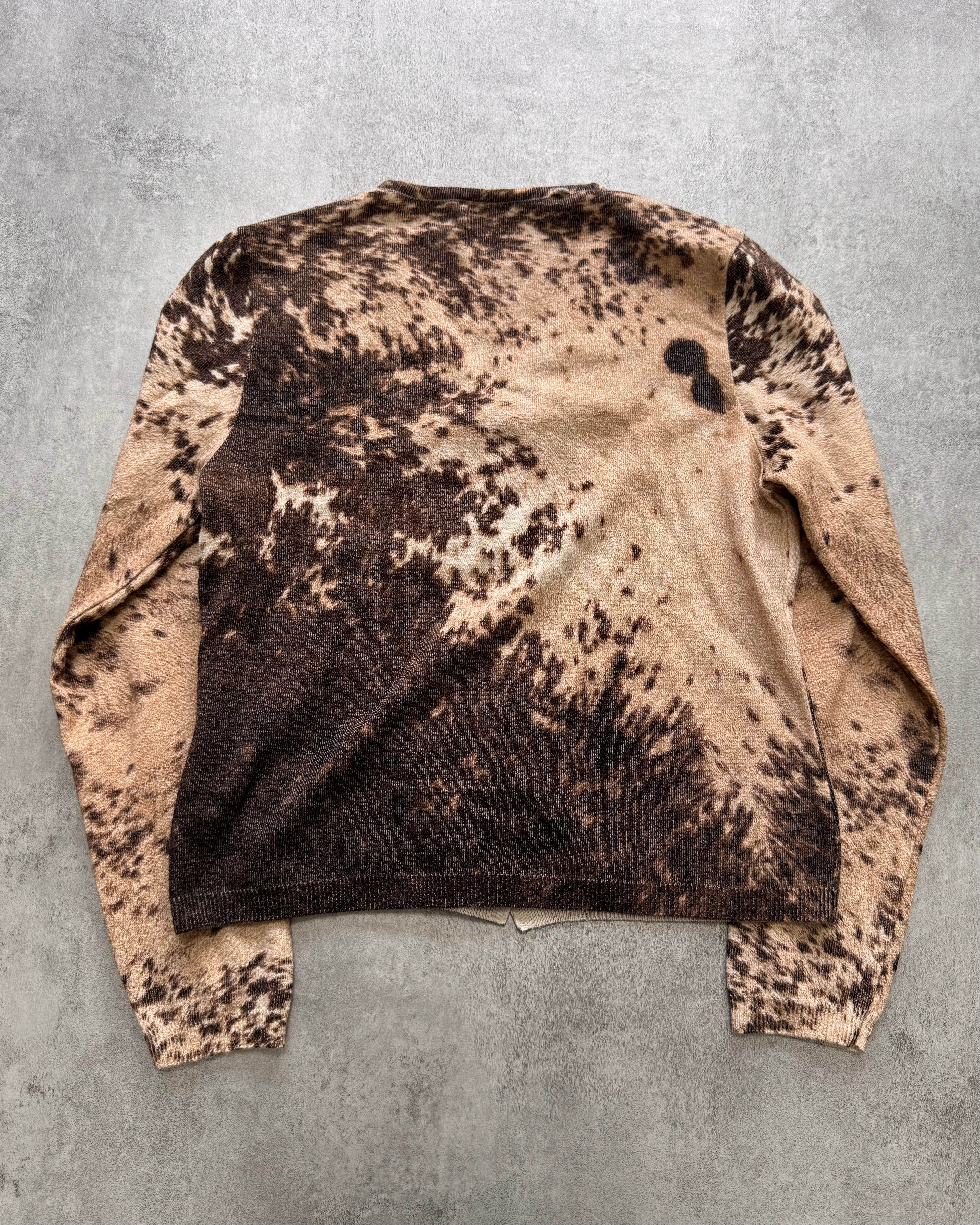 FW1999 Roberto Cavalli Cow Tornado Wool Cardigan Sweater