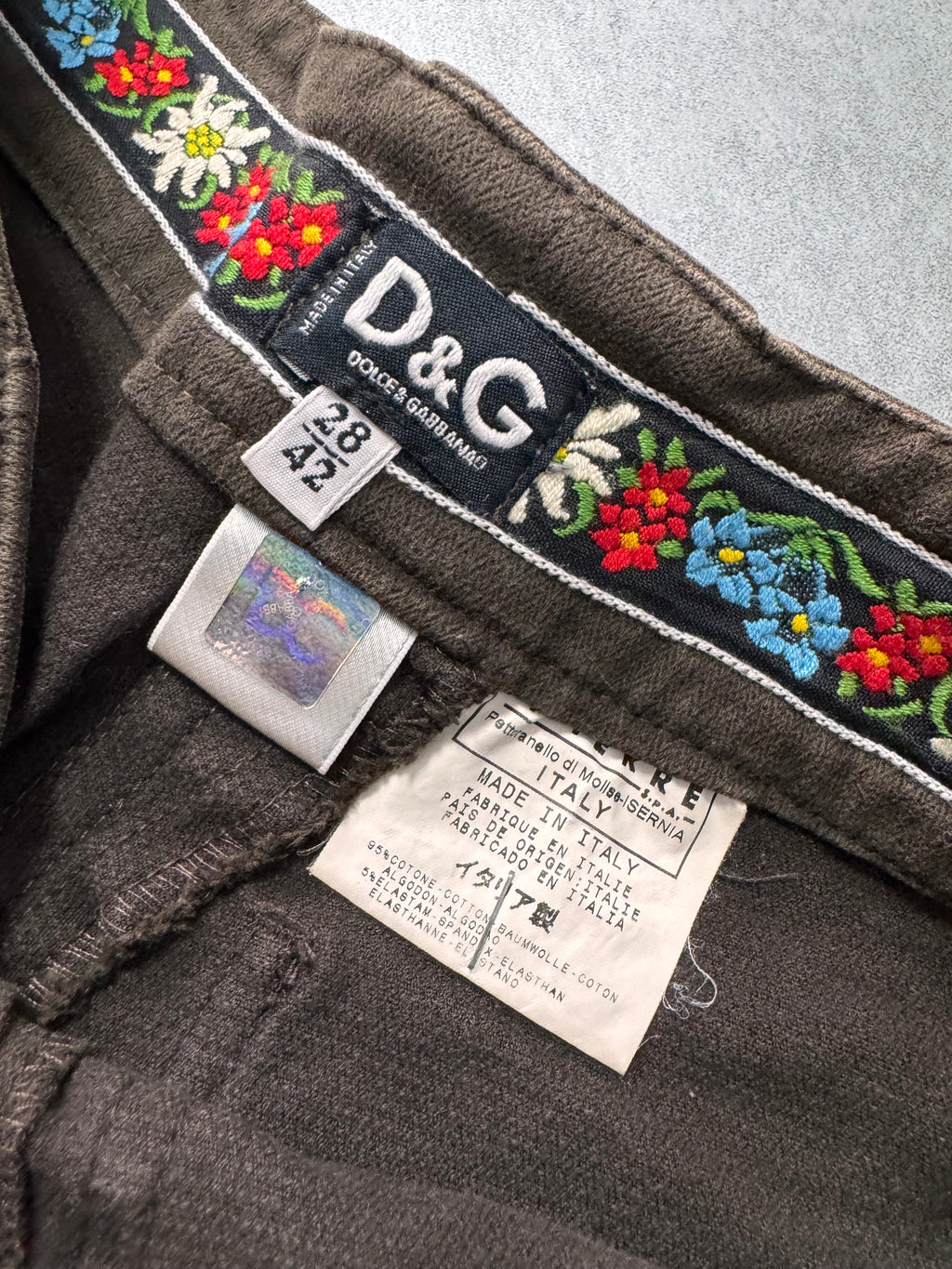 2000s Dolce & Gabbana Cargo Long Zips Brown Pants