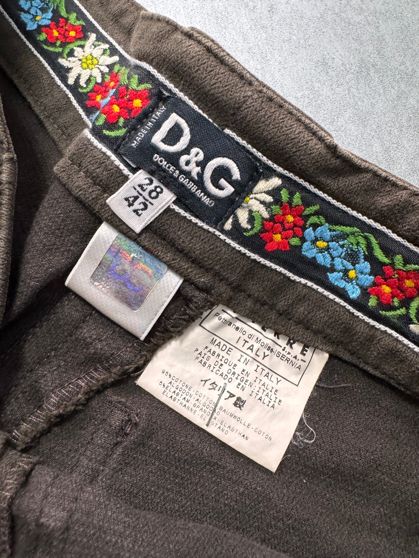 2000s Dolce & Gabbana Cargo Long Zips Brown Pants (XS/S)