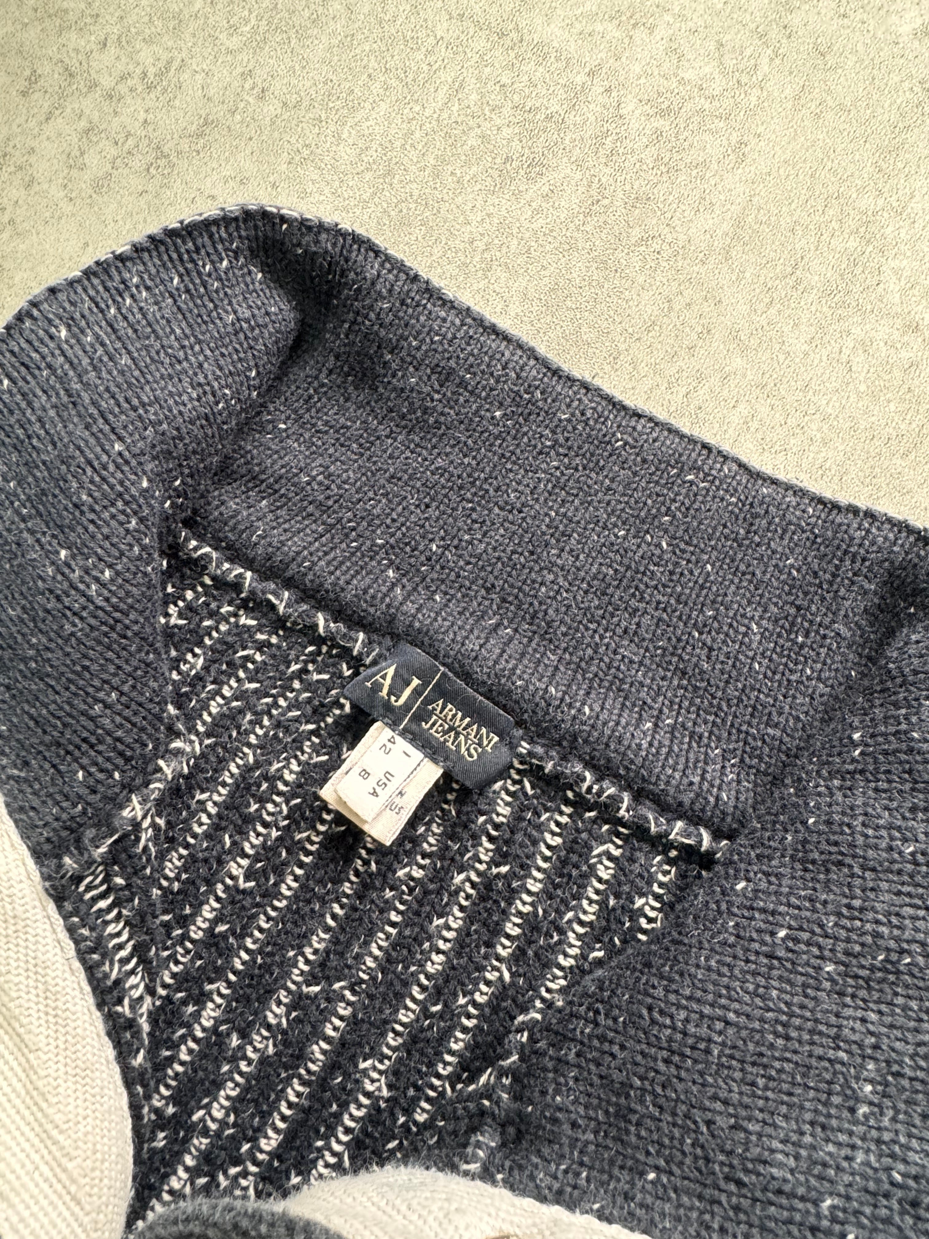 Armani Blue Knitted Buttoned Sweater (S/M)