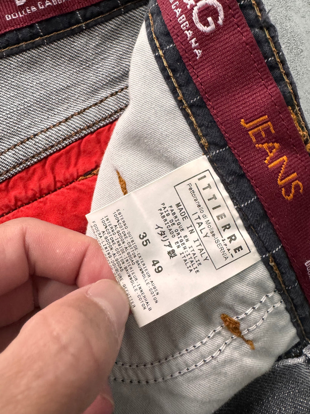 AW2003 Dolce & Gabbana Raw Grey Denim Jeans