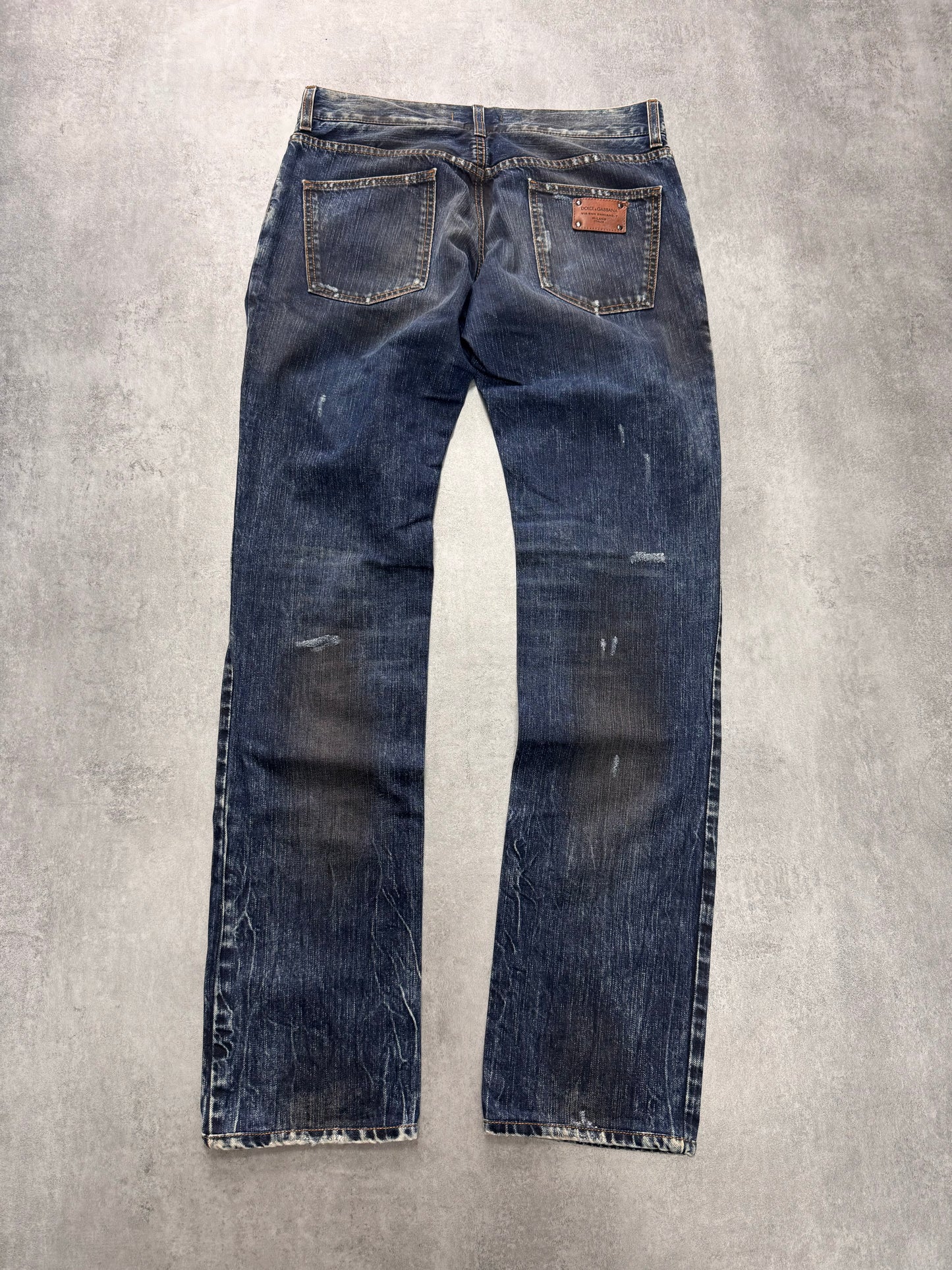 2000s Dolce & Gabbana Dirty Effect Denim Slim Jeans (S/M)