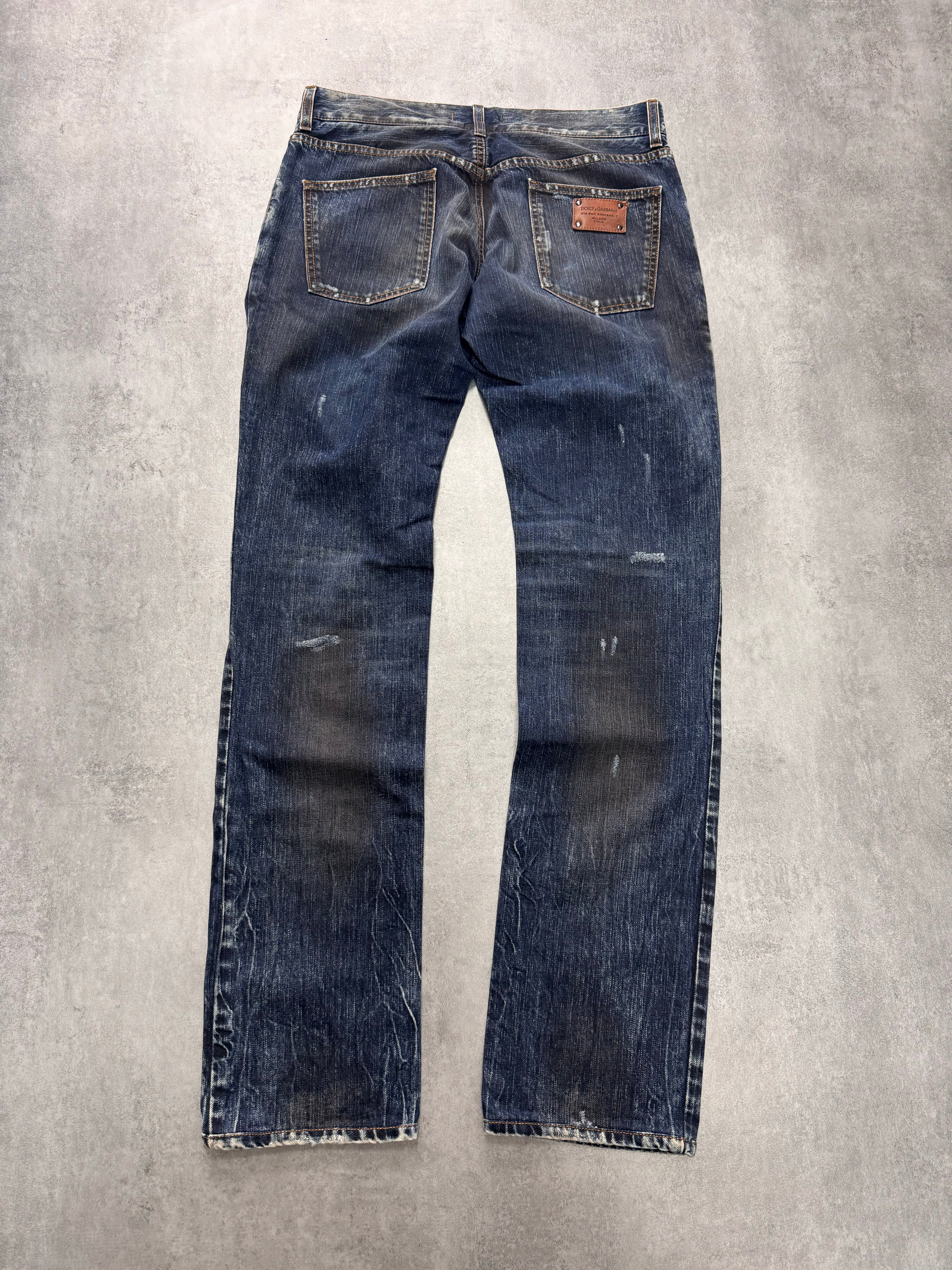 2000s Dolce & Gabbana Dirty Effect Denim Slim Jeans