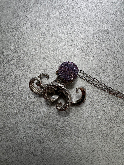 Cavalli Purple Octopus Stainless Steel Necklace (OS)