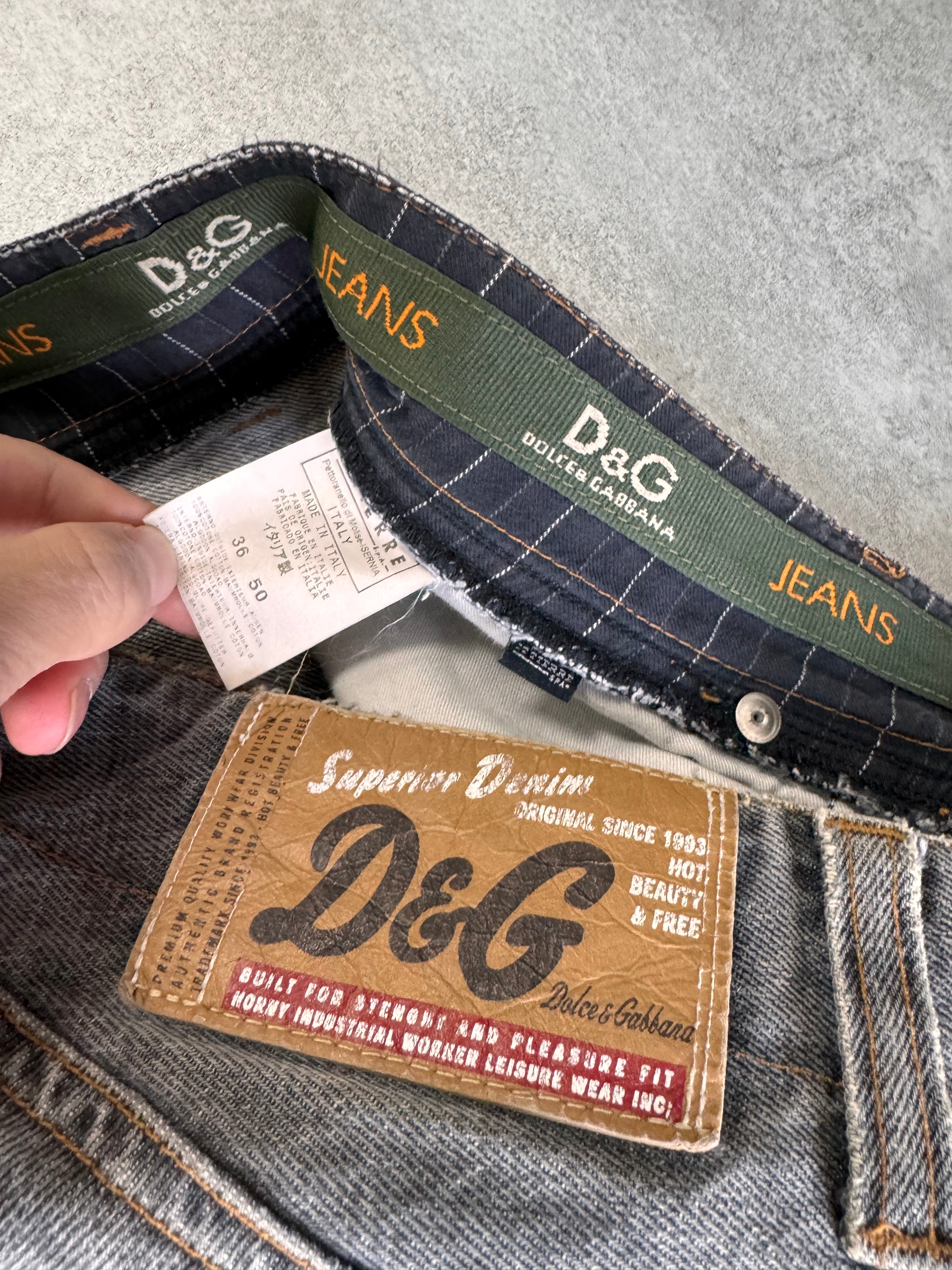 AW2003 Dolce & Gabbana Multi-Pocket Asymmetrical Carpenter Jeans