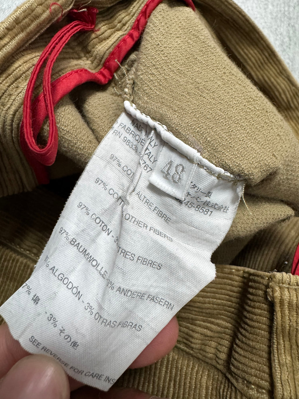 2000s Prada Luna Rossa Beige Corduroy Pants