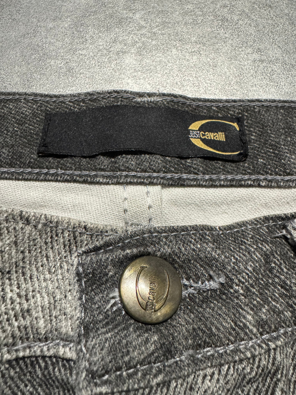 2000s Cavalli Overprint Black Dyed Pants