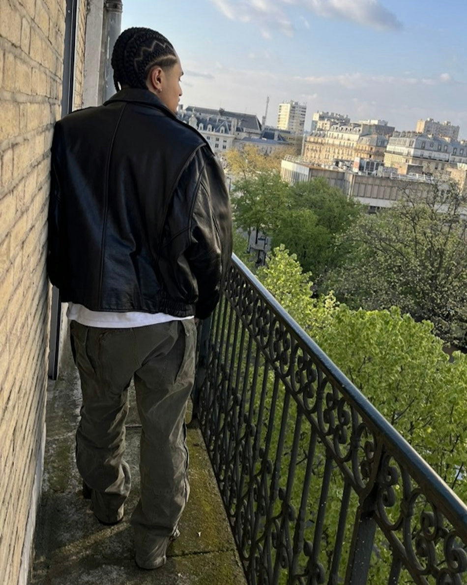 1990s Avirex Army New-York Leather Jacket (L)