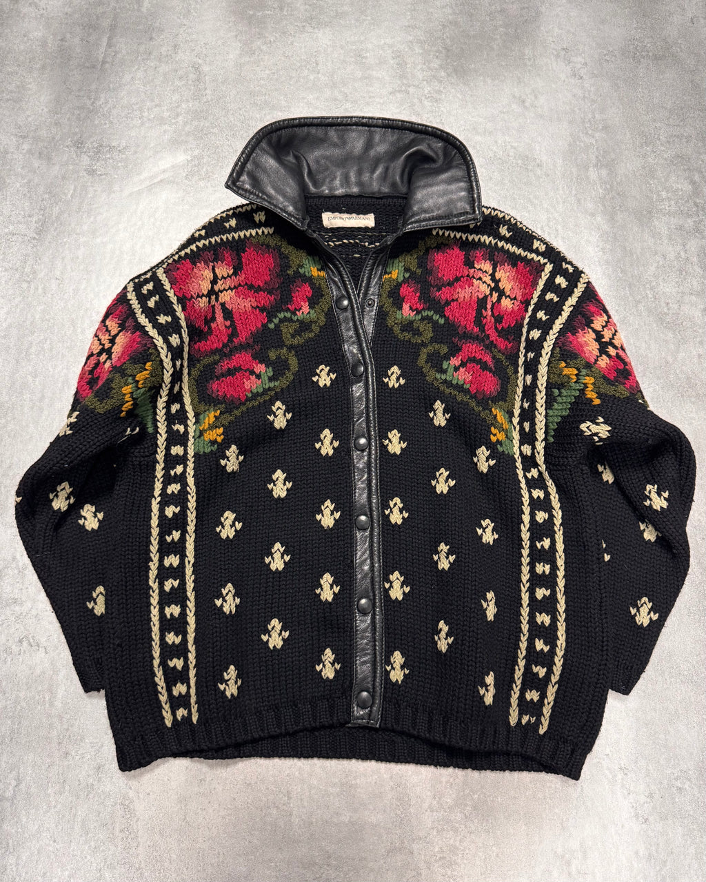 1990s Emporio Armani Wool Flowers Jacket