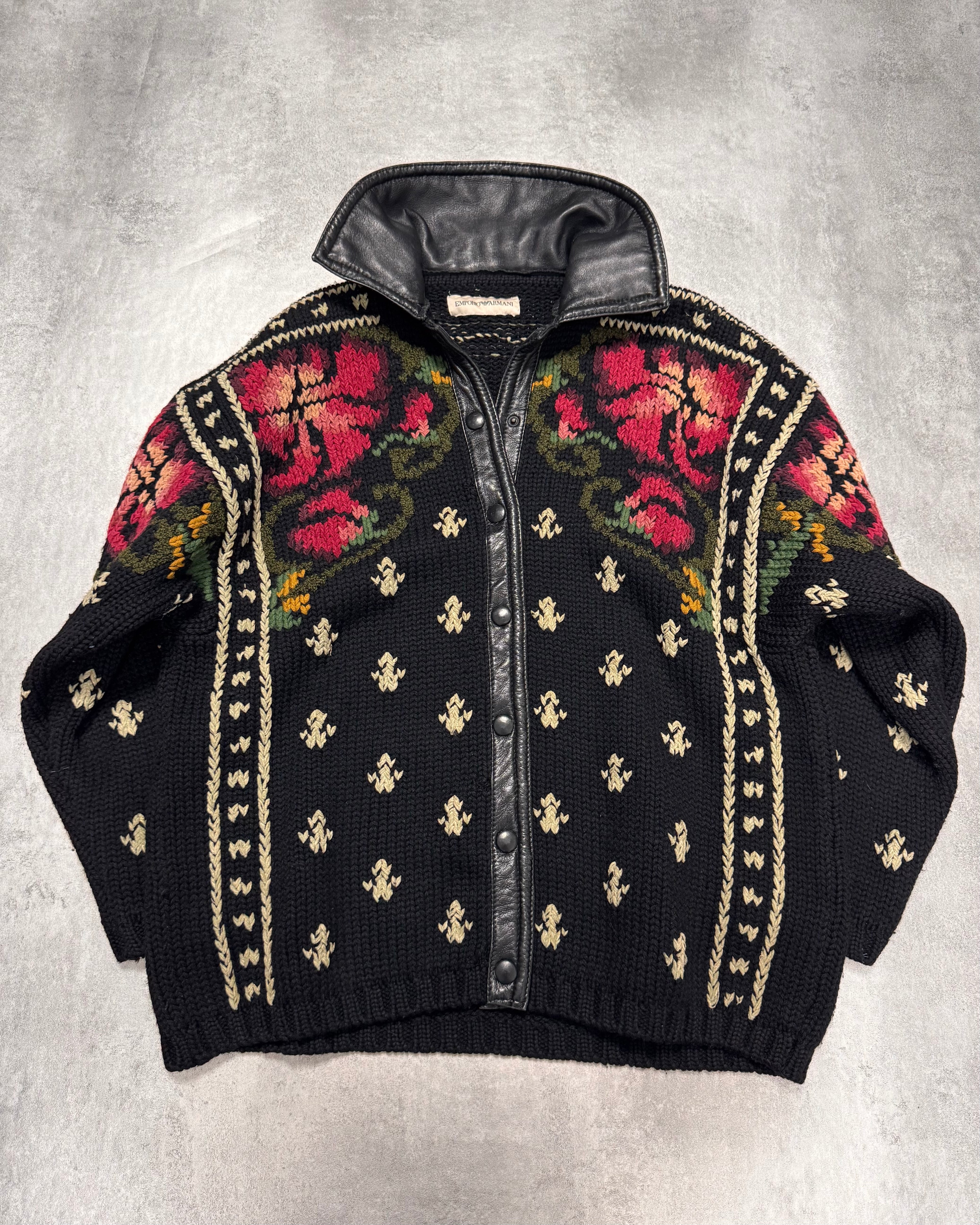 1990s Emporio Armani Wool Flowers Jacket