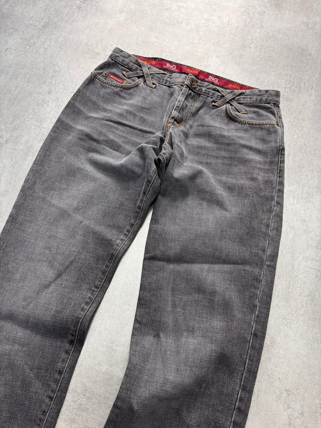 AW2003 Dolce & Gabbana Raw Grey Denim Jeans