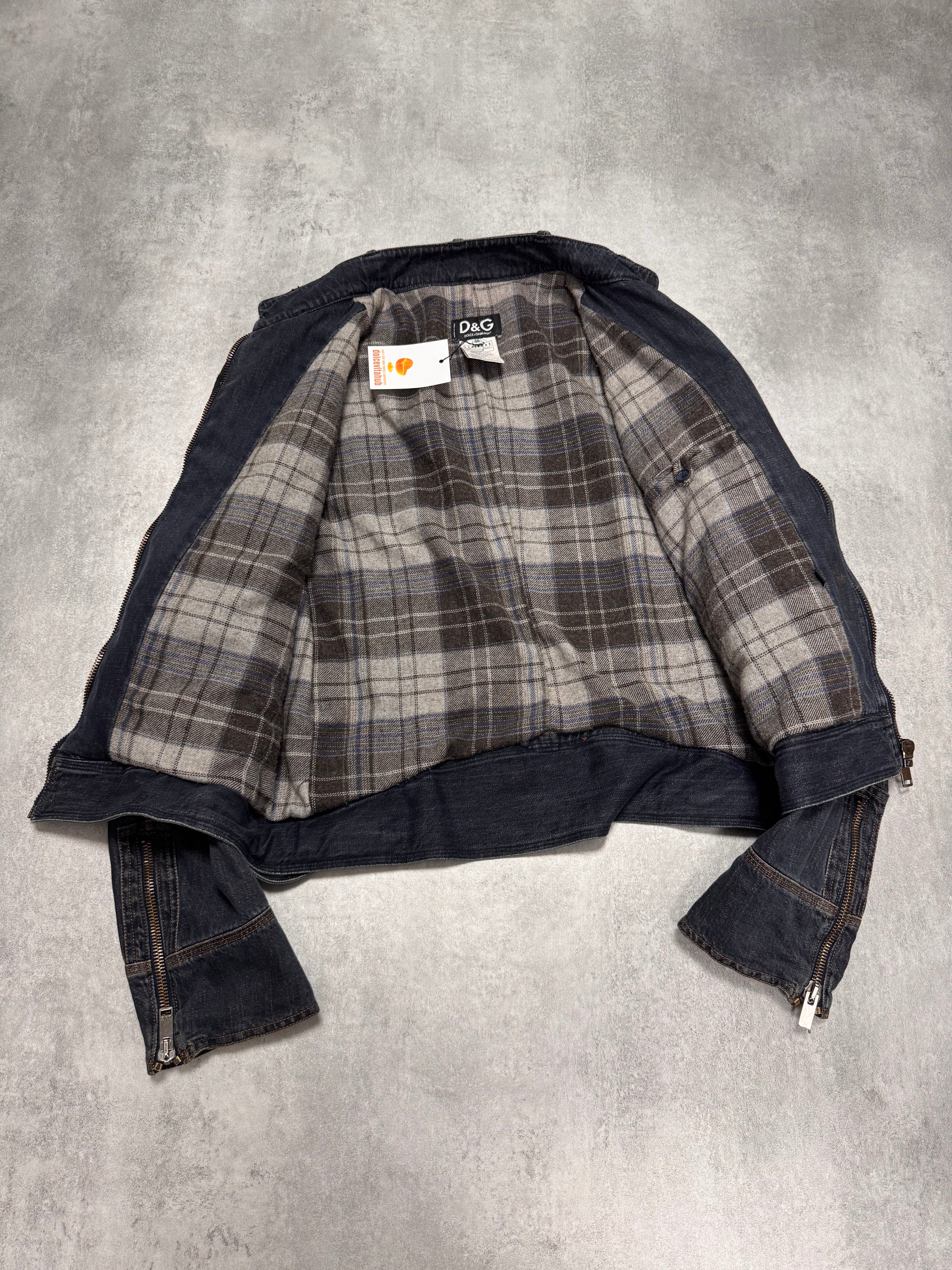 AW2004 Dolce & Gabbana Astro Biker Cafe Denim Jacket