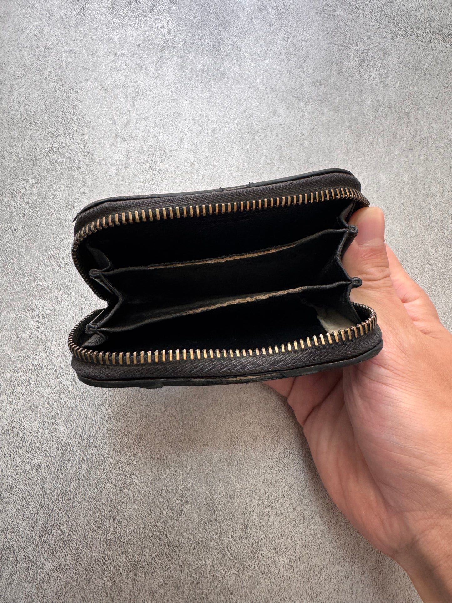 1990s Bottega Venetta Intrecciato Black Woven Leather Wallet (OS)