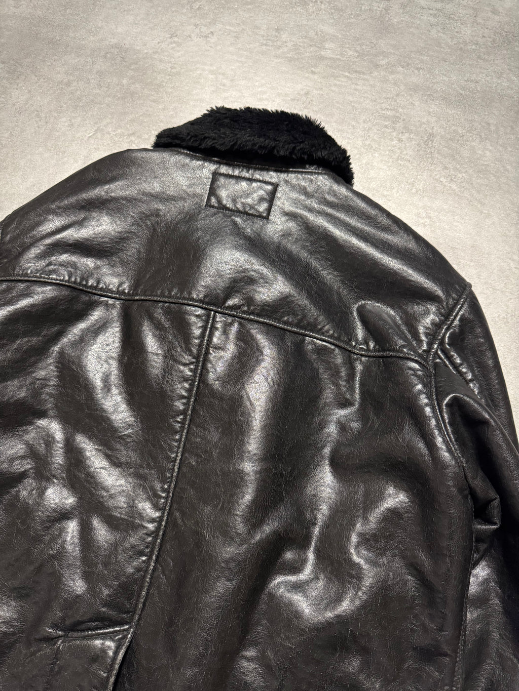 2000s Armani Faux Shearling Black Jacket