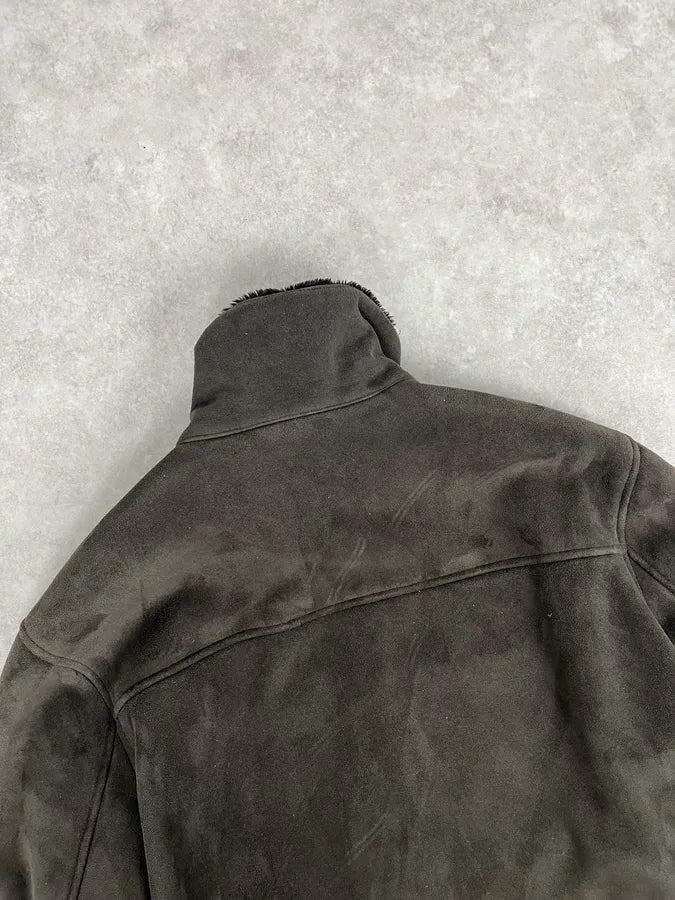 Balmain Brown Classy Suede Zip-up Jacket DzYrmYH 6