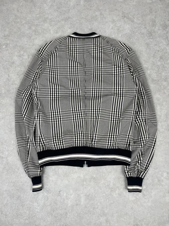 Dolce & Gabbana Black and White Checked Bomber Jacket YNOAWNu 5