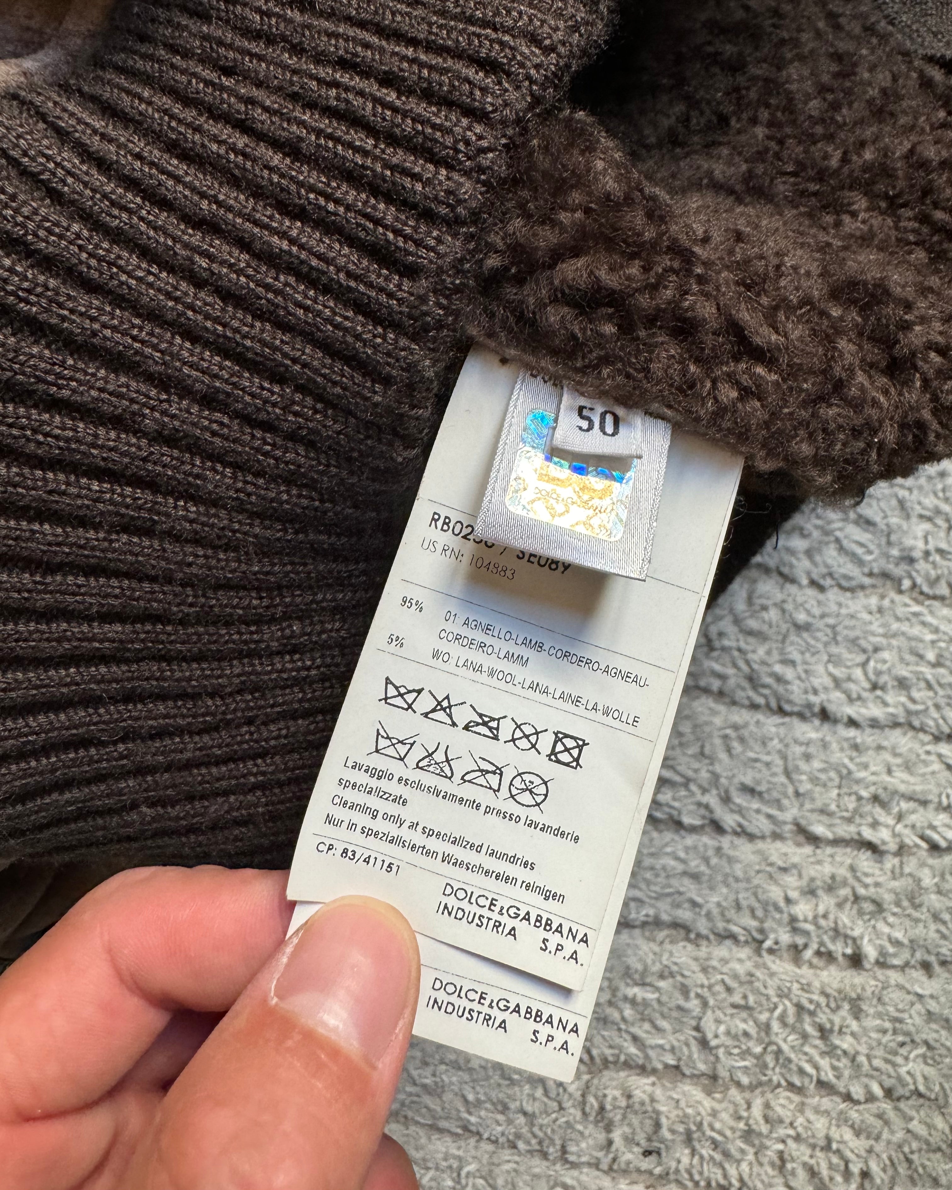 AW03 ドルチェ&amp;ガッバーナ マルチポケット シープスキン カーゴジャケット(M)