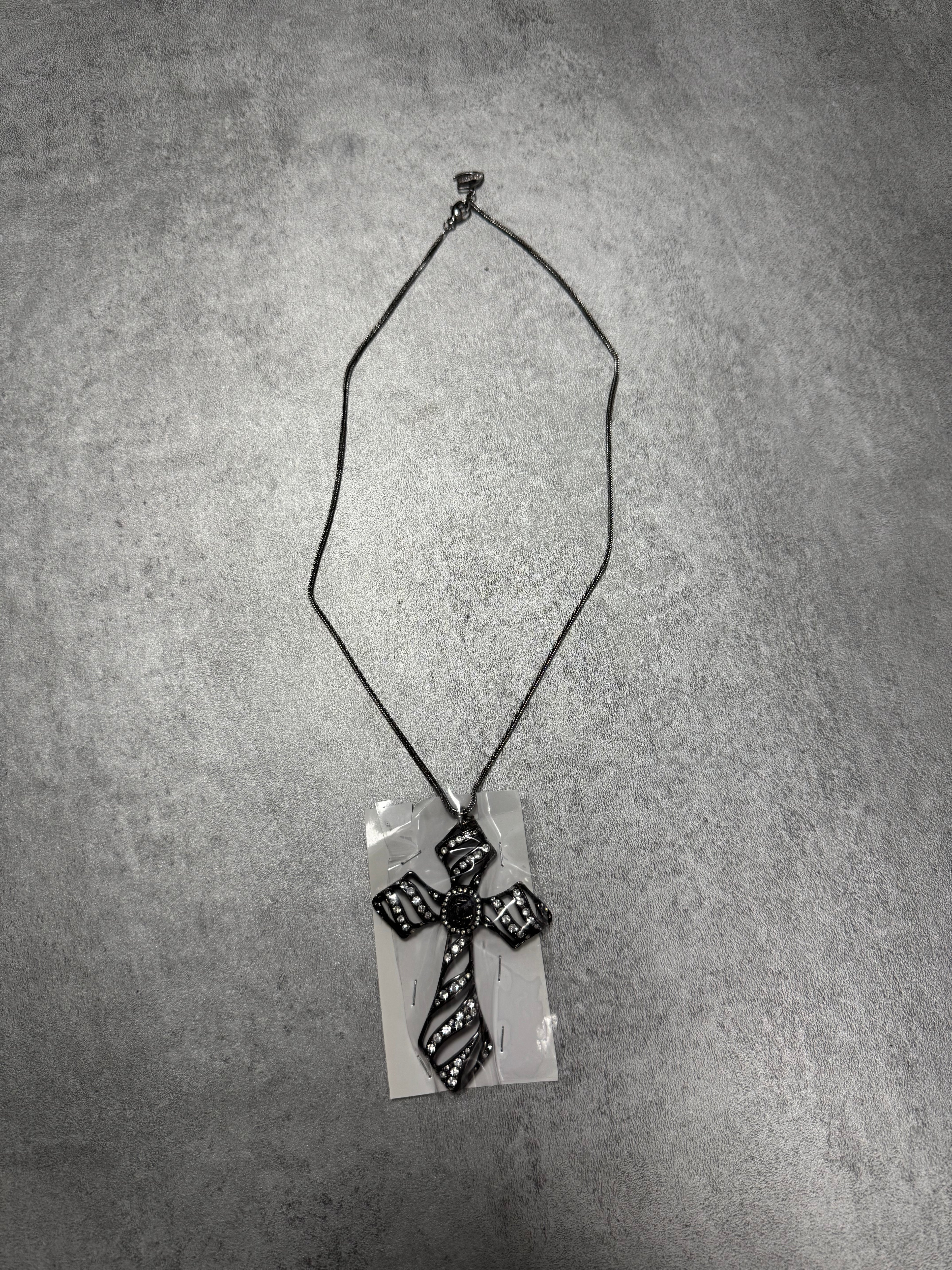 Cavalli Prominent Stones Cross Pendant Necklace