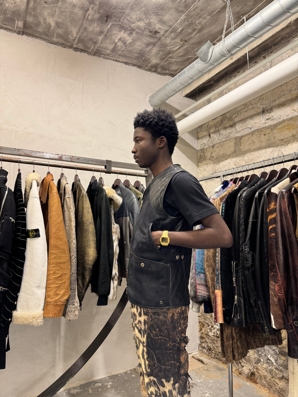 Chrome Hearts Quilted Leather Waistcoat Vest (S/M)