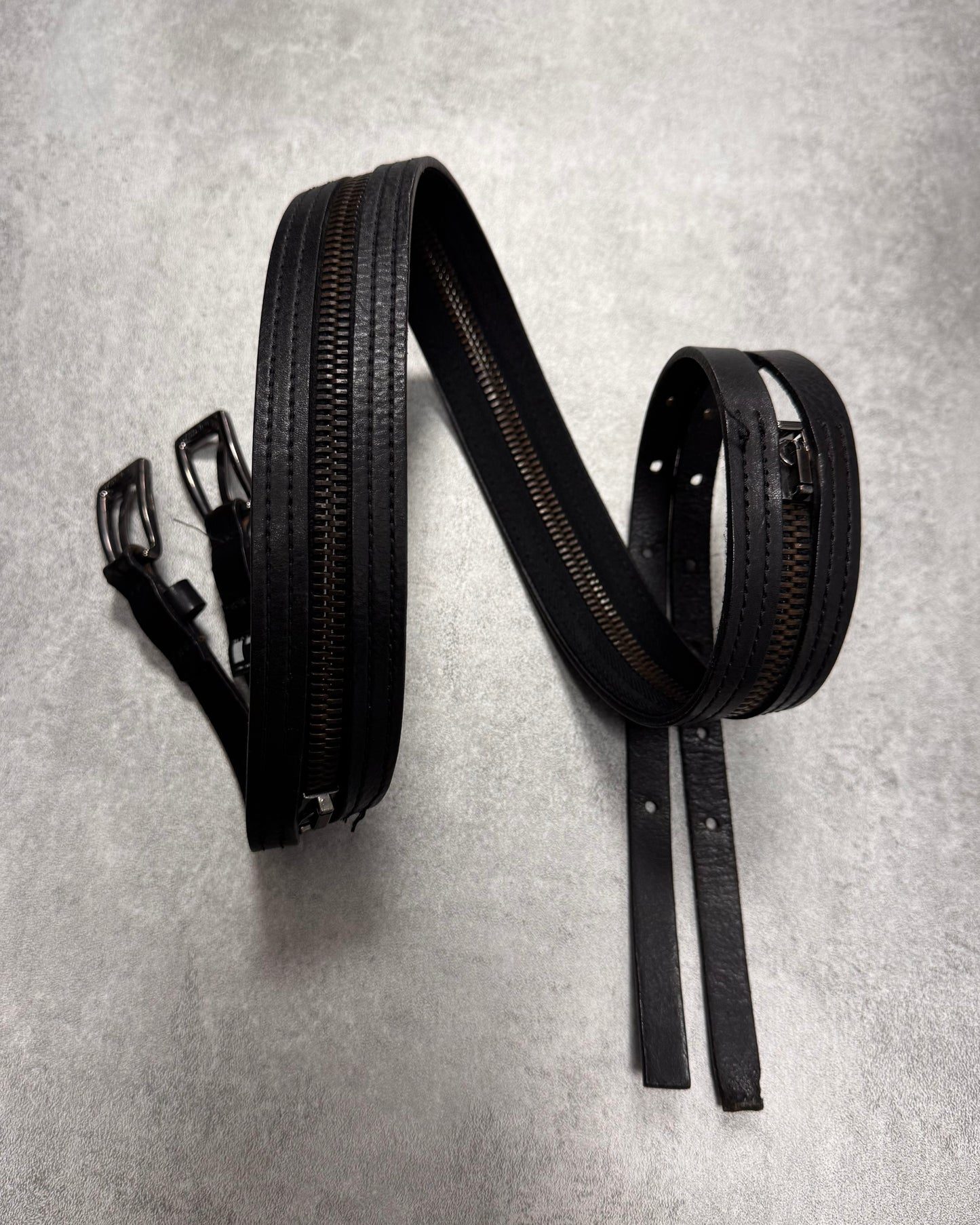 2000s Versace Full Zip Detachable Leather Belt (OS)