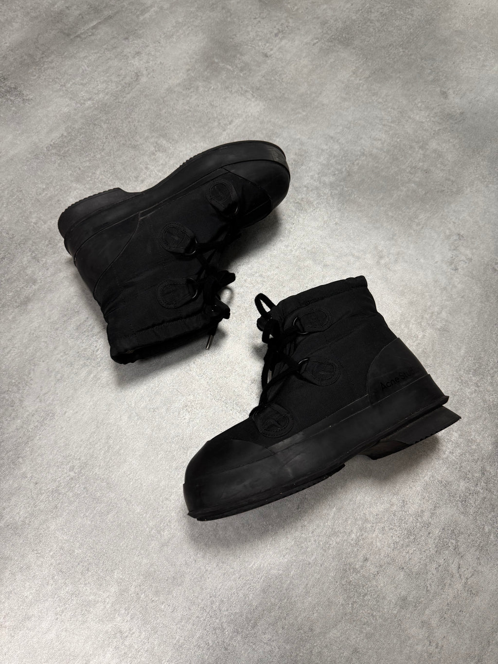Acne Studios Chunky Lace Up Black Boots
