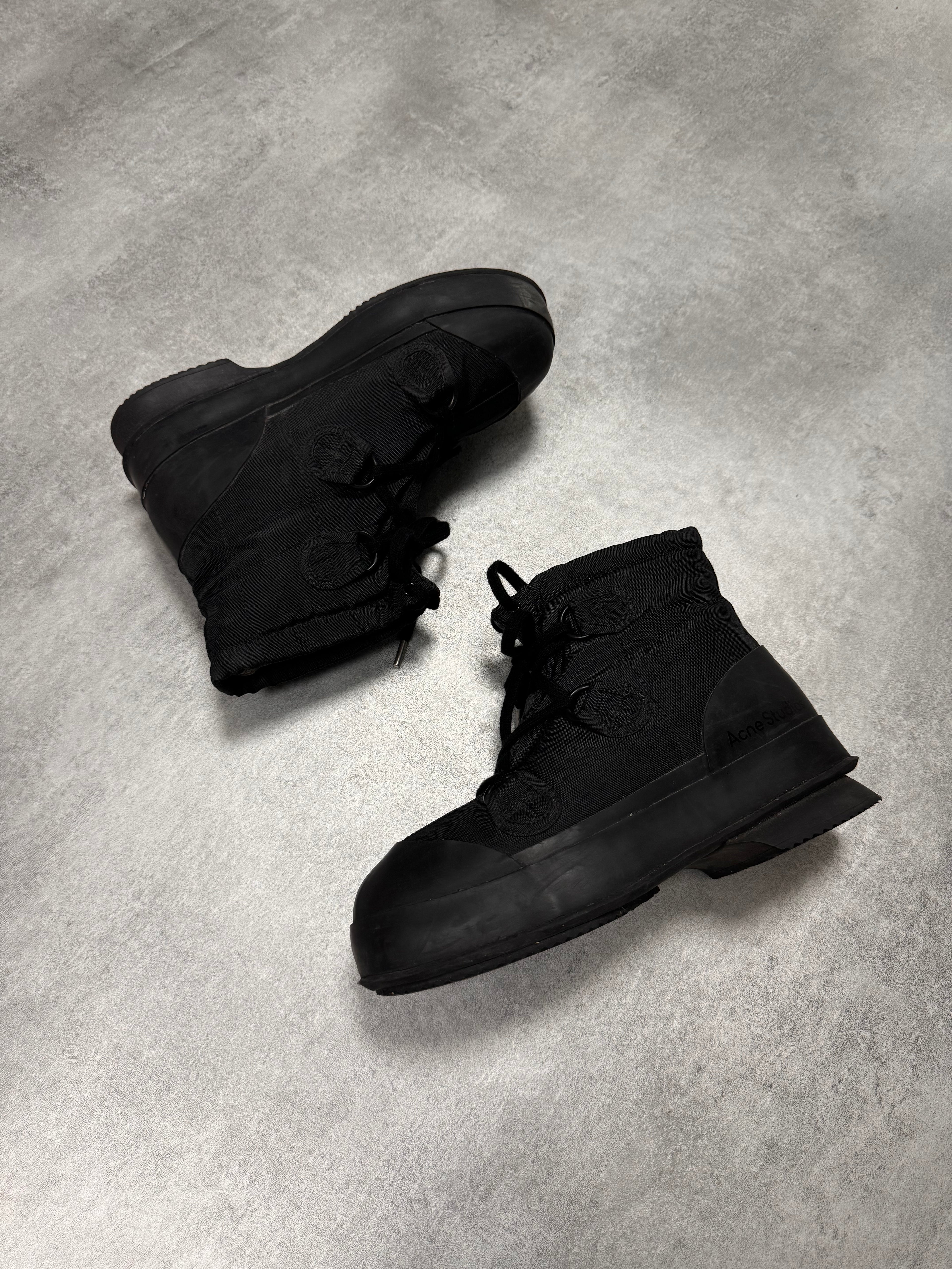 Acne Studios Chunky Lace Up Black Boots
