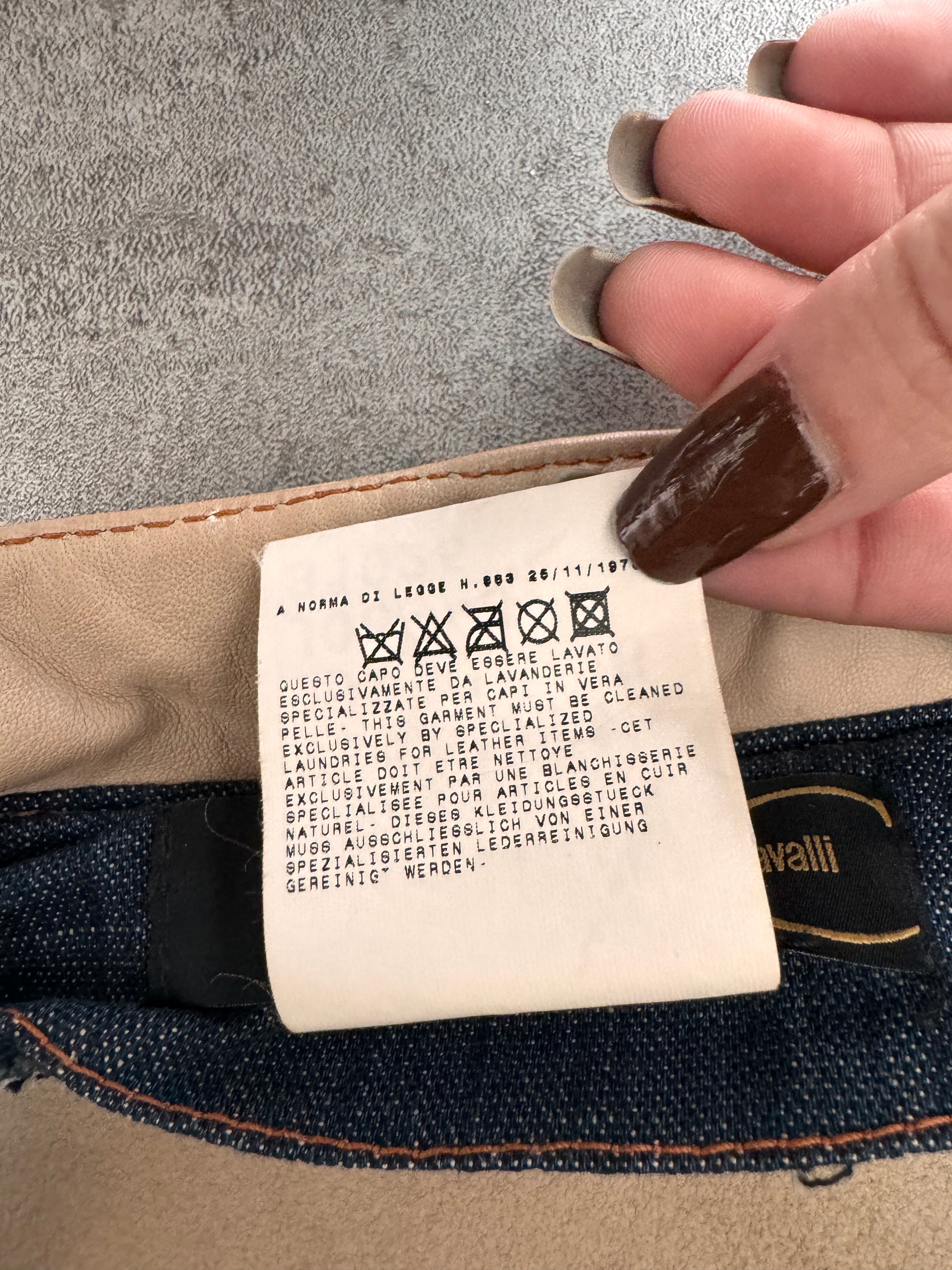 2000s Cavalli Beige Ulitity Leather Jacket (S)