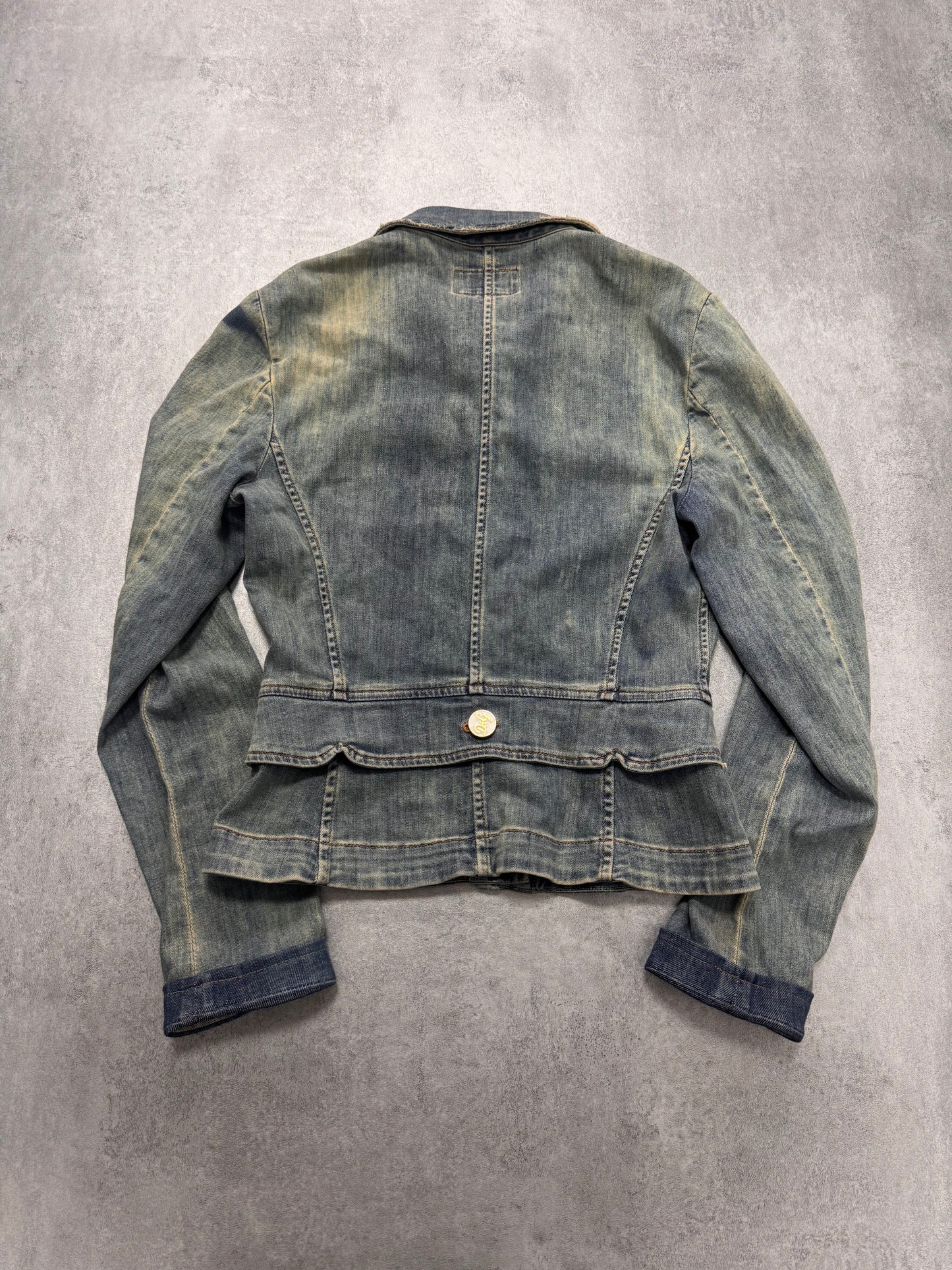 2000s Dolce & Gabbana Sun Faded Fitted Denim Jacket (XS)