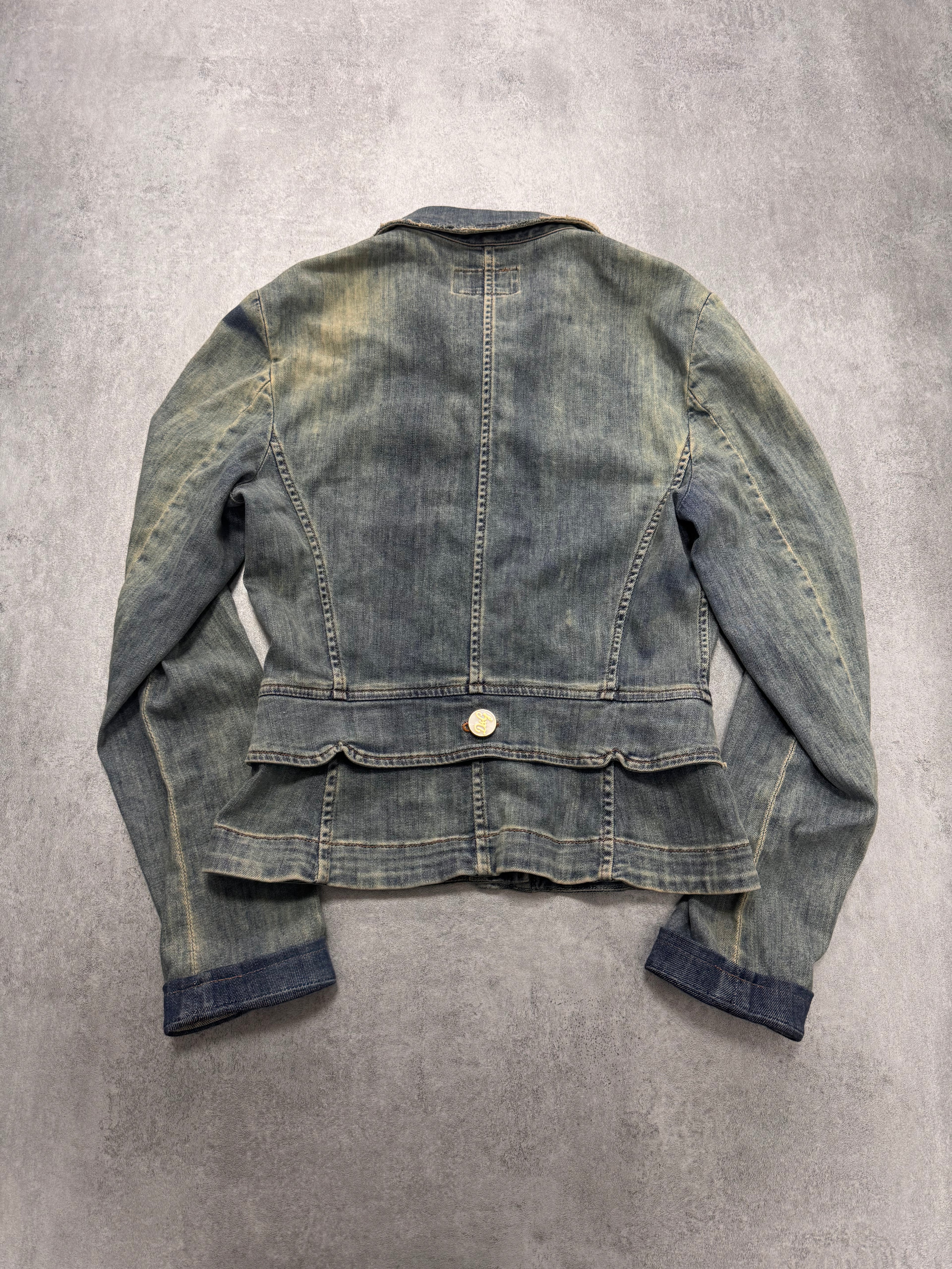 2000s Dolce & Gabbana Sun Faded Fitted Denim Jacket