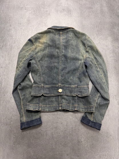 2000s Dolce & Gabbana Sun Faded Fitted Denim Jacket (XS)