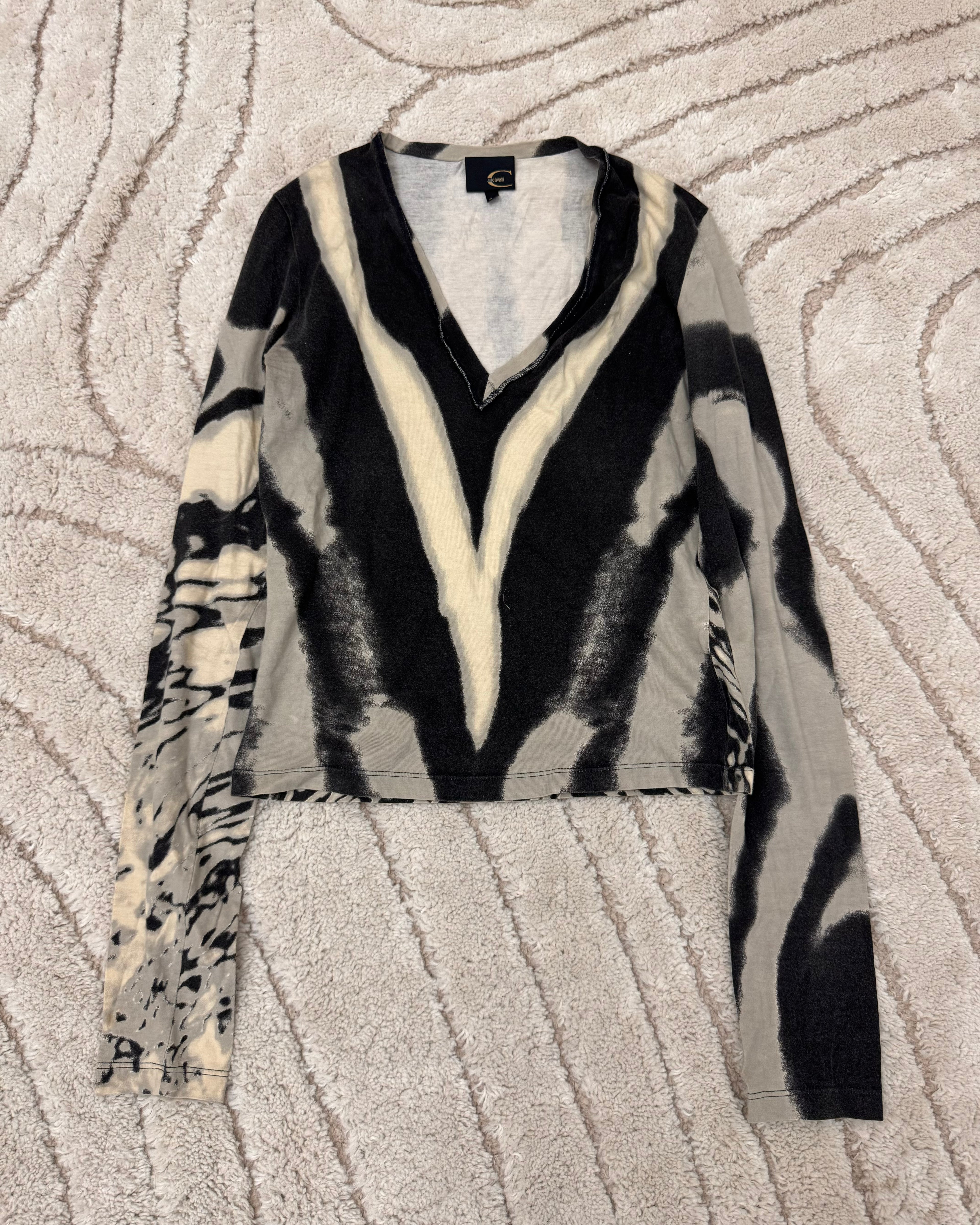 SS2002 Roberto Cavalli Zebra Hallucination Top (XS)