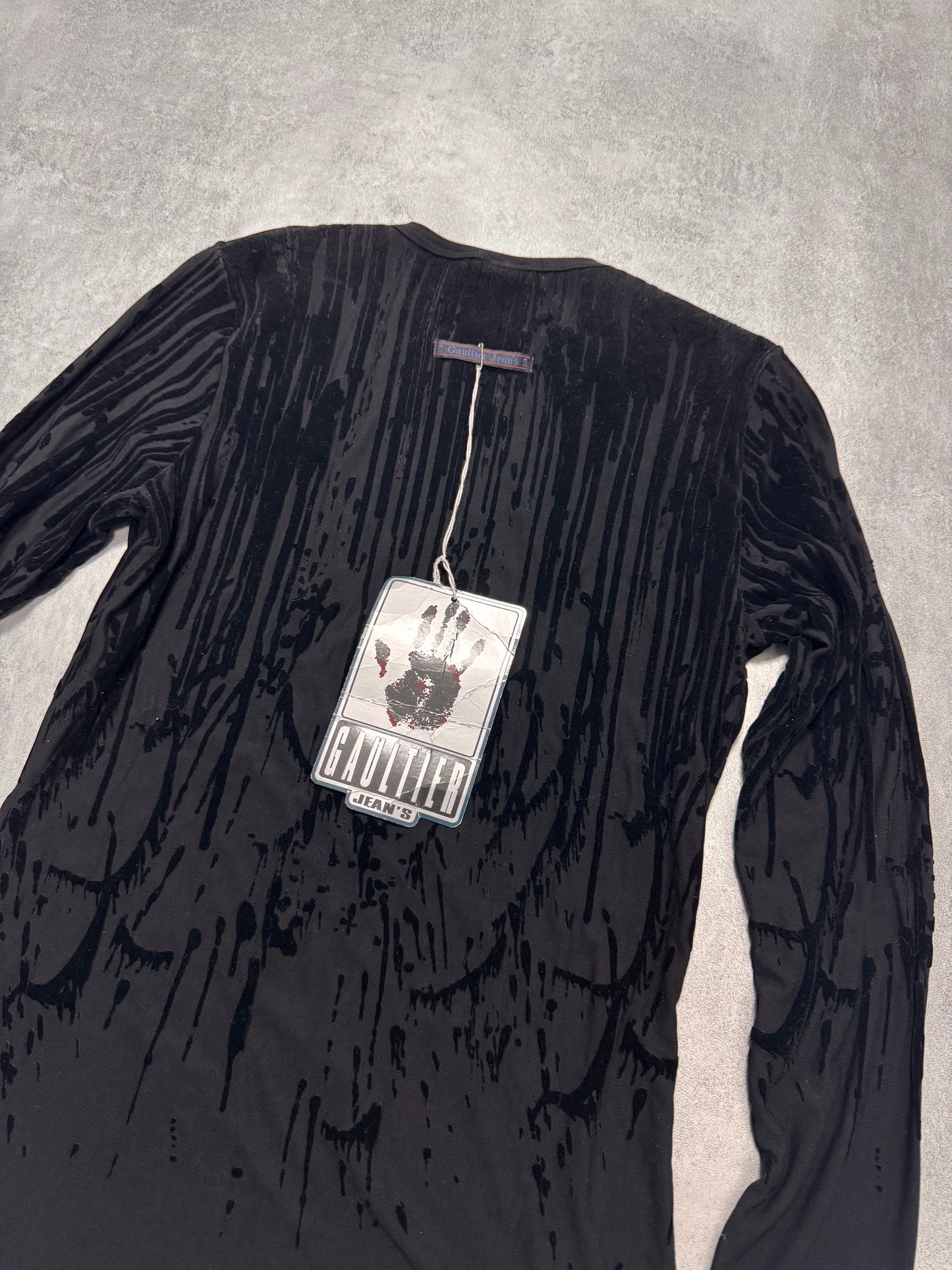 AW1998 Jean Paul Gaultier Blood Drip Black Longsleeves (XS)