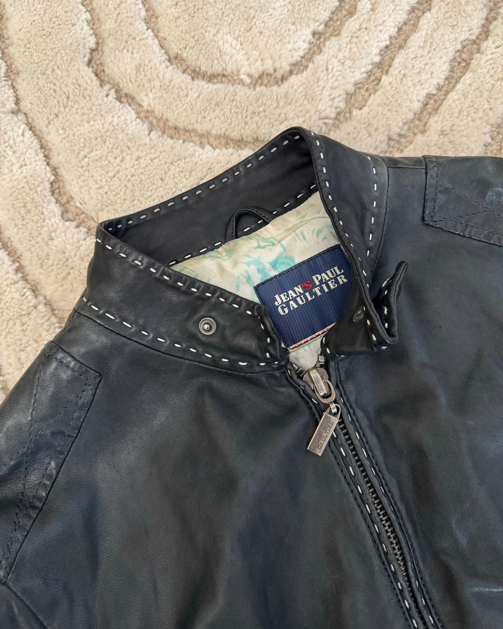 2000年代 ジャンポール・ゴルチエ レザーボンバージャケット(S/M)