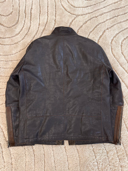 2000s Emporio Armani Tucker Leather Jacket (M)