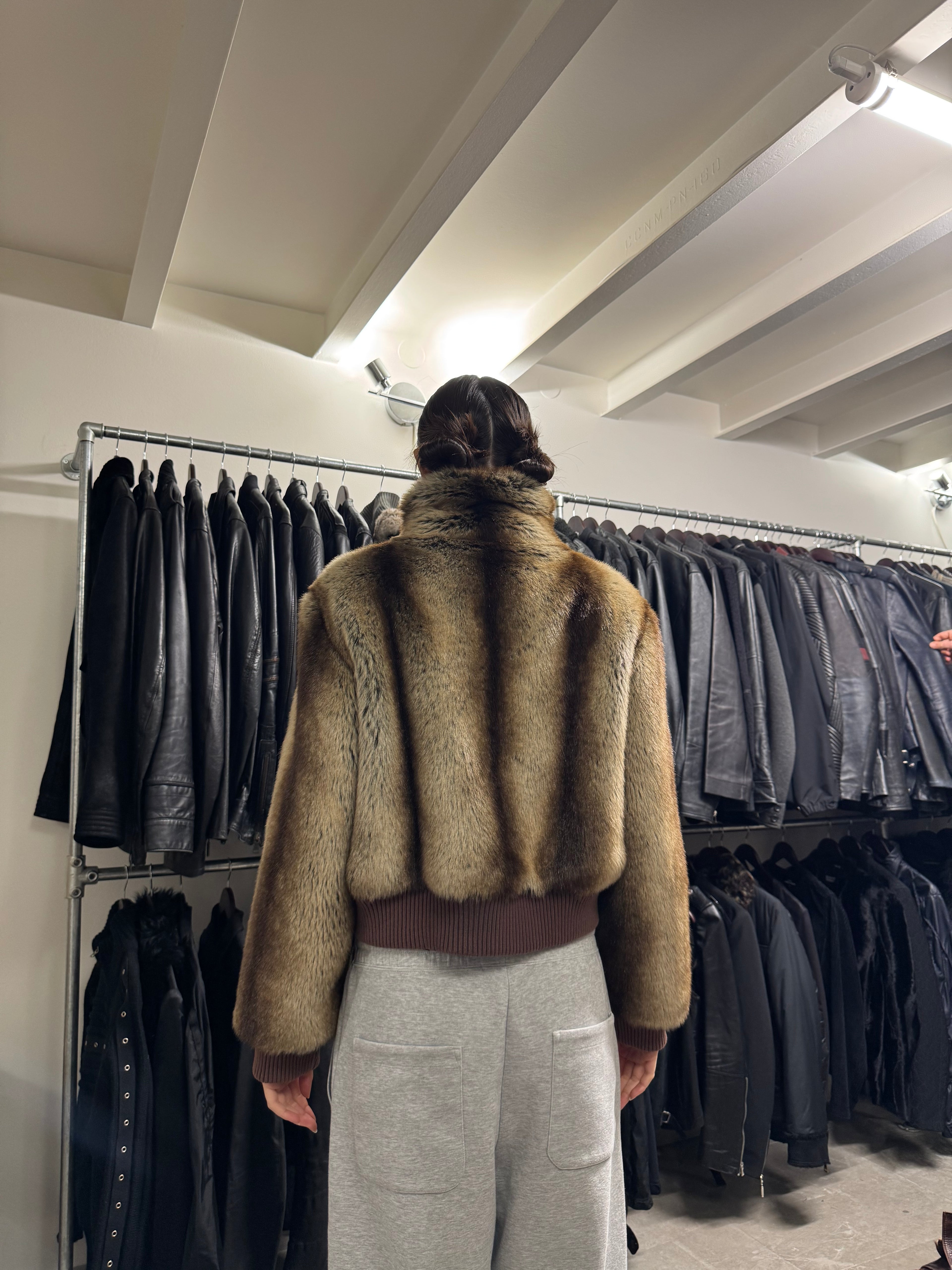 2000s Balmain Fur Beige Cozy Modern Jacket