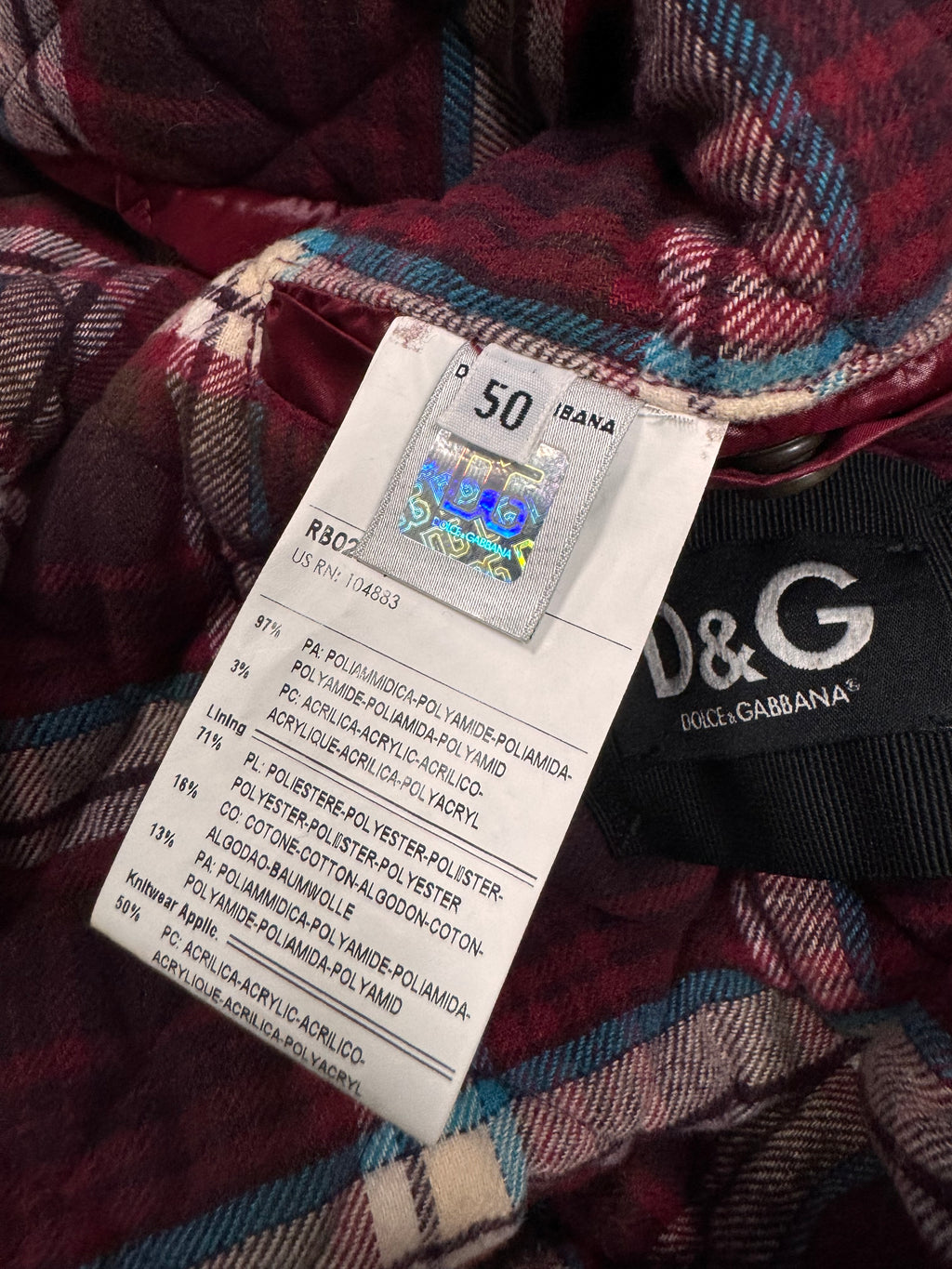 2000s Dolce & Gabbana Wine Burgundy Utility Cargo Puffer Jacket